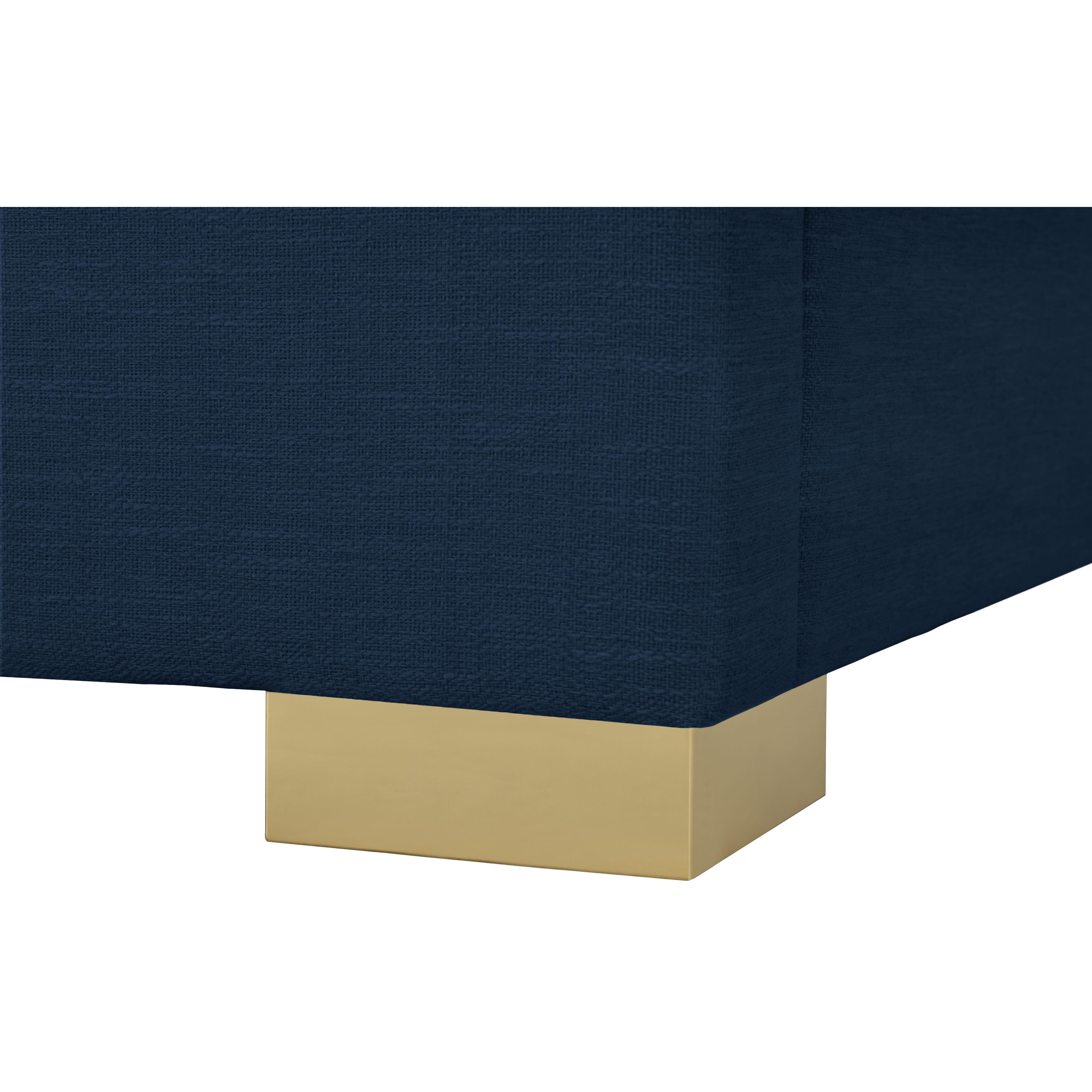 Meridian Pierce Navy Linen Textured Fabric Full Bed