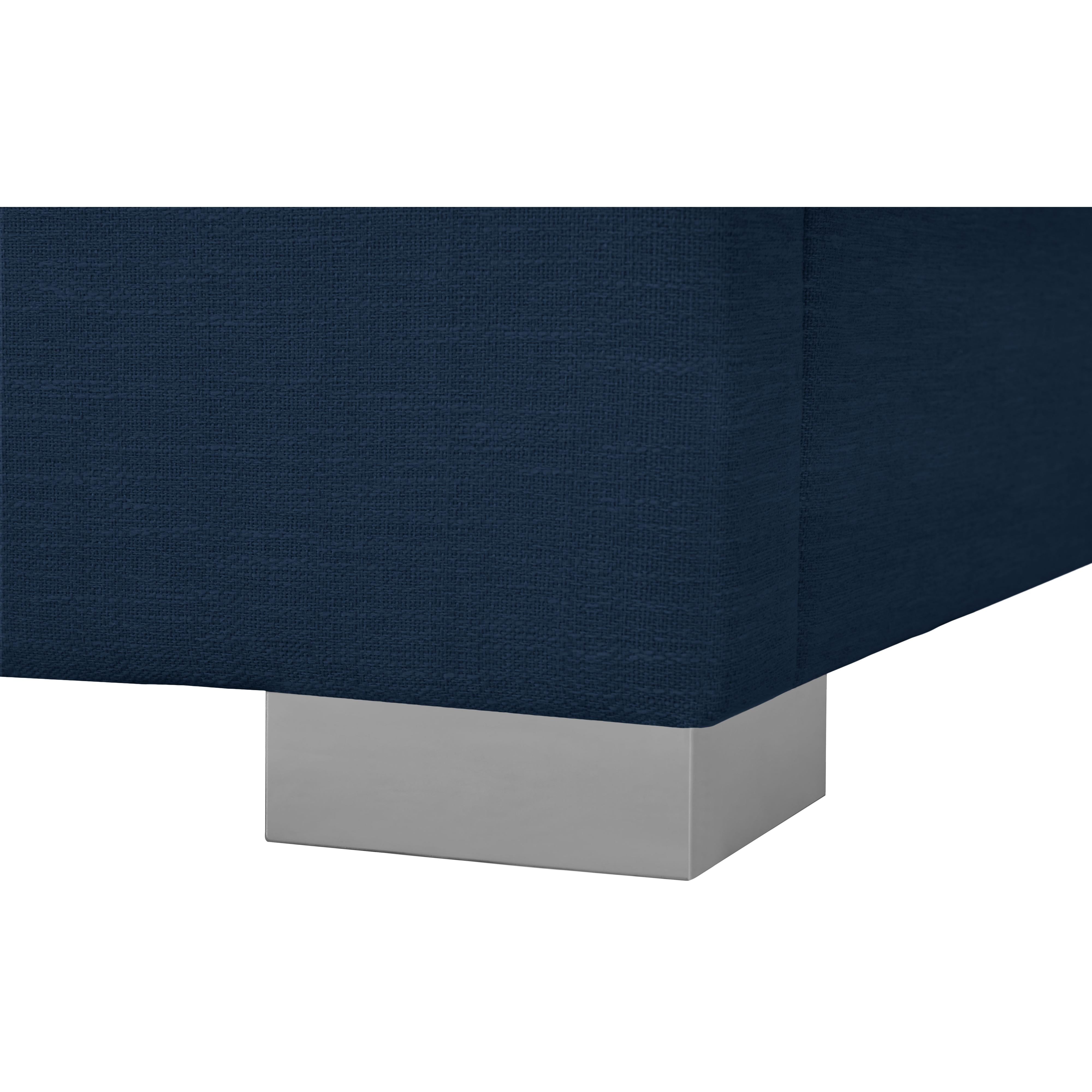 Meridian Pierce Navy Linen Textured Fabric King Bed