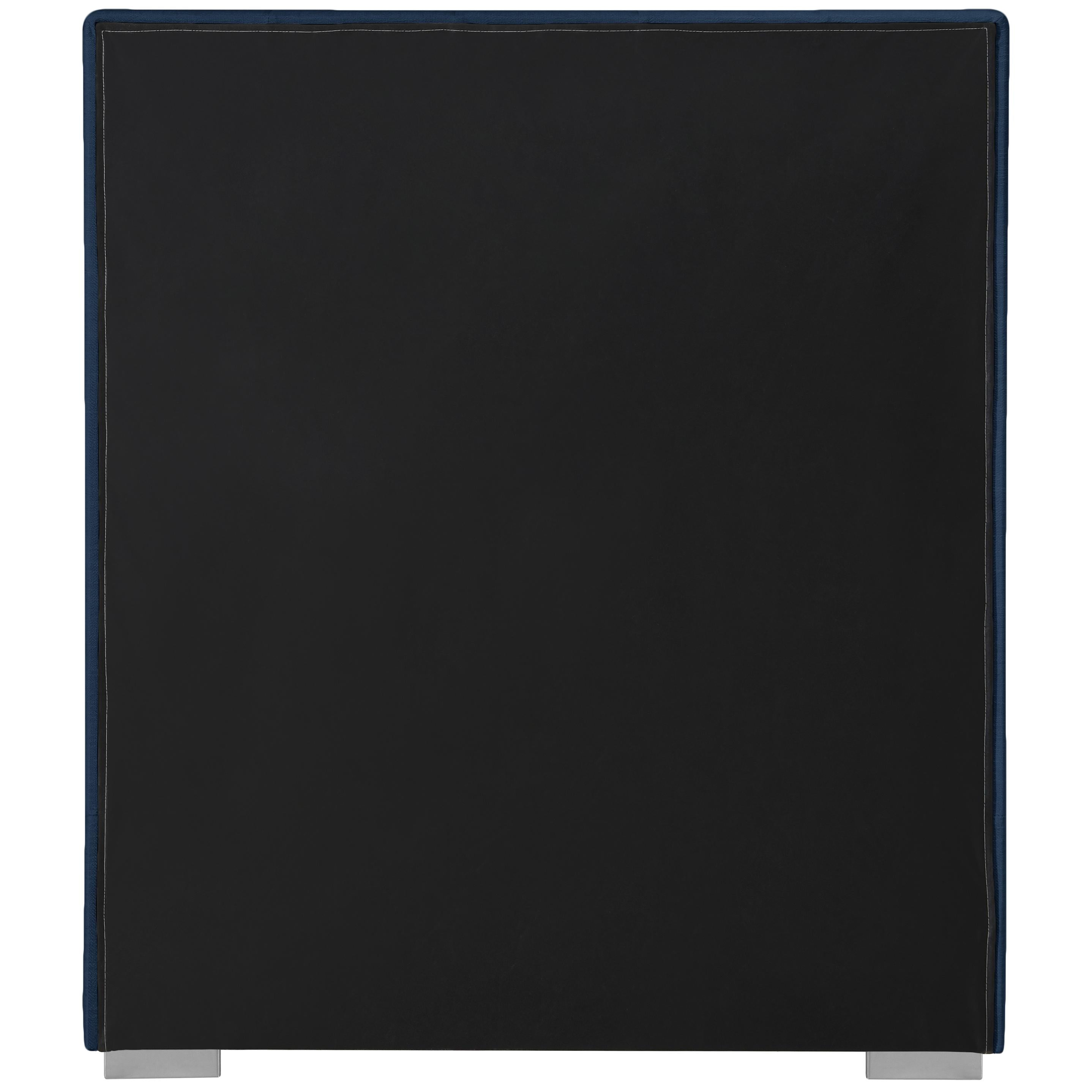 Meridian Pierce Navy Linen Textured Fabric Twin Bed