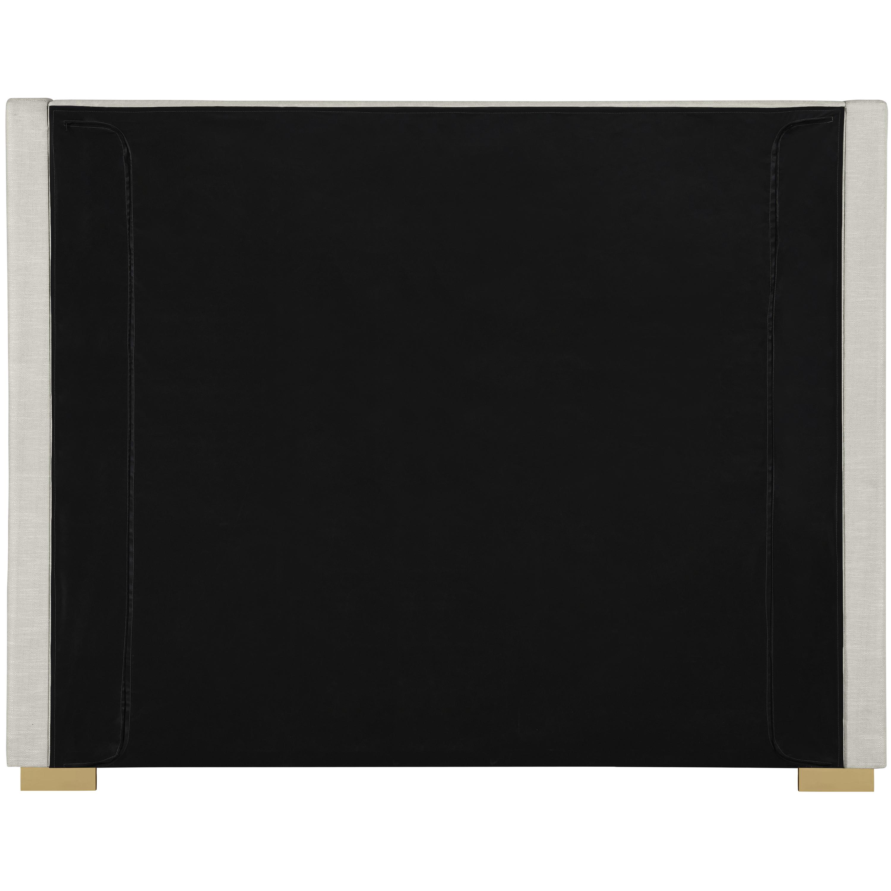Meridian Royce Beige Linen Textured Fabric King Bed (3 Boxes)