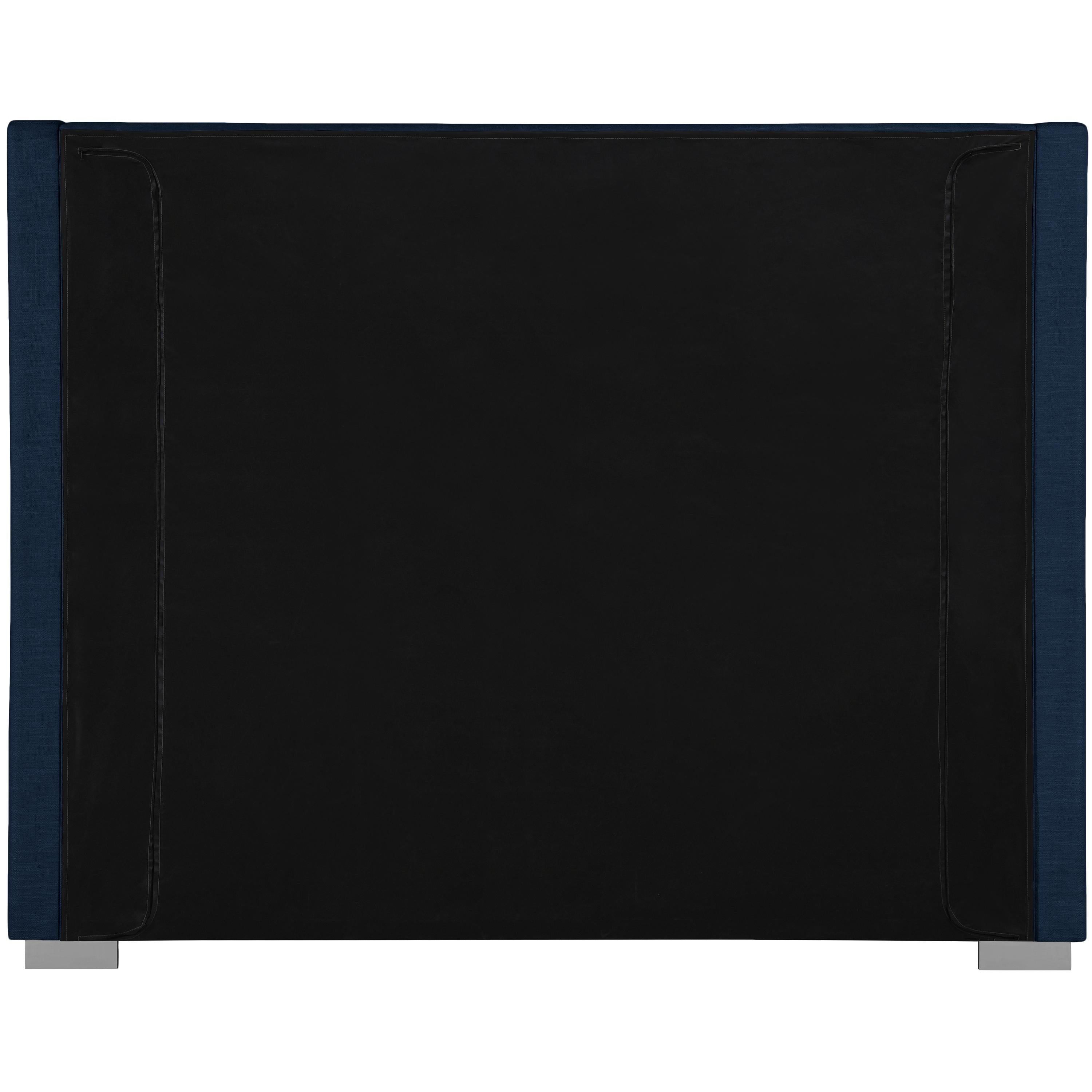 Meridian Royce Navy Linen Textured Fabric Full Bed (3 Boxes)