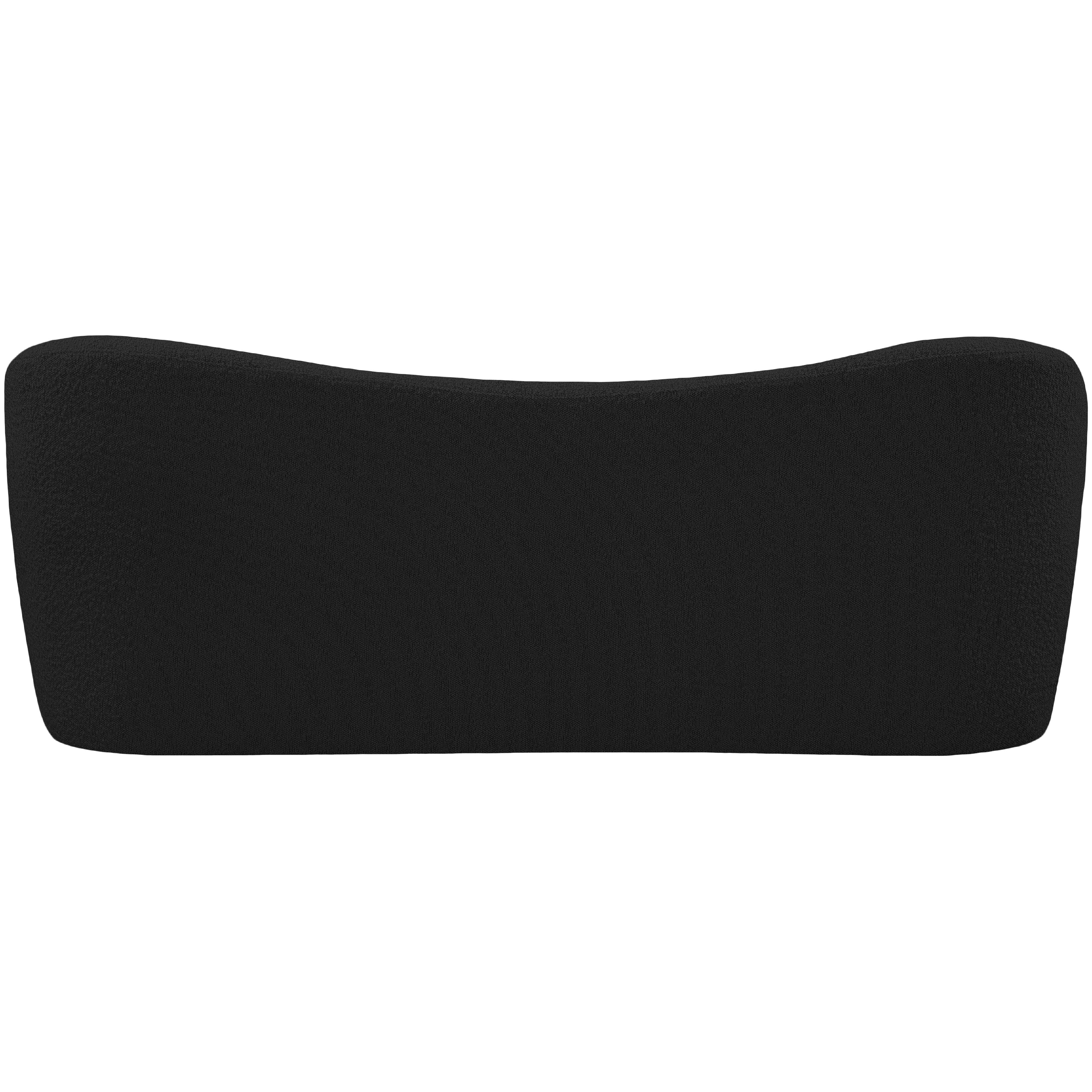 Meridian Flair Black Boucle Fabric Bench