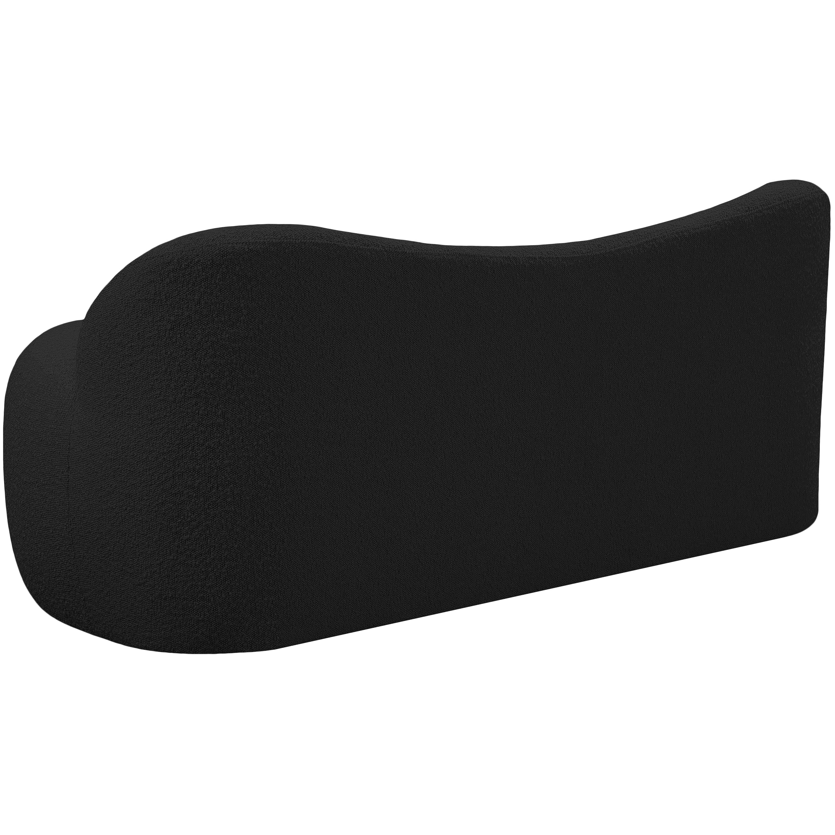 Meridian Flair Black Boucle Fabric Bench