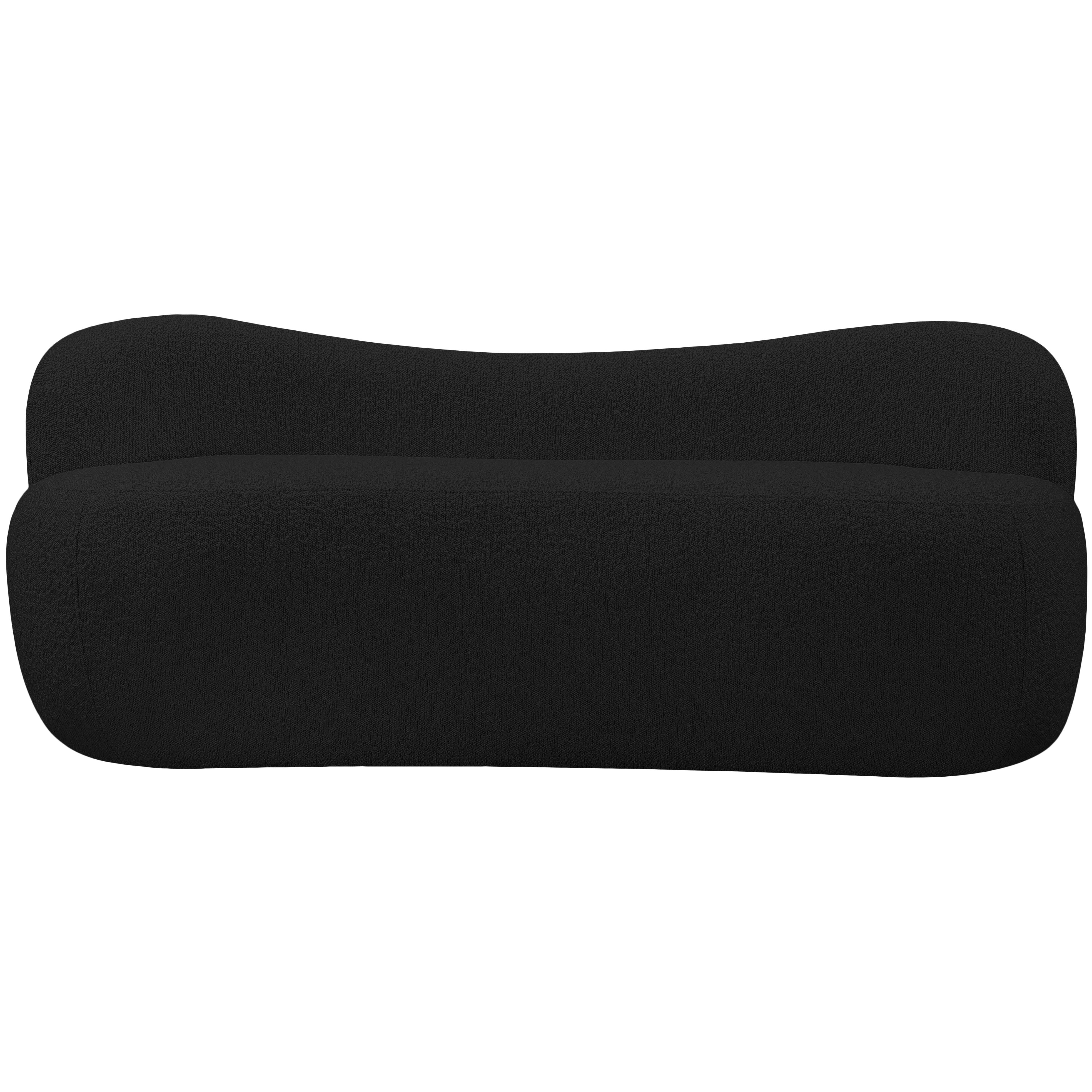 Meridian Flair Black Boucle Fabric Bench
