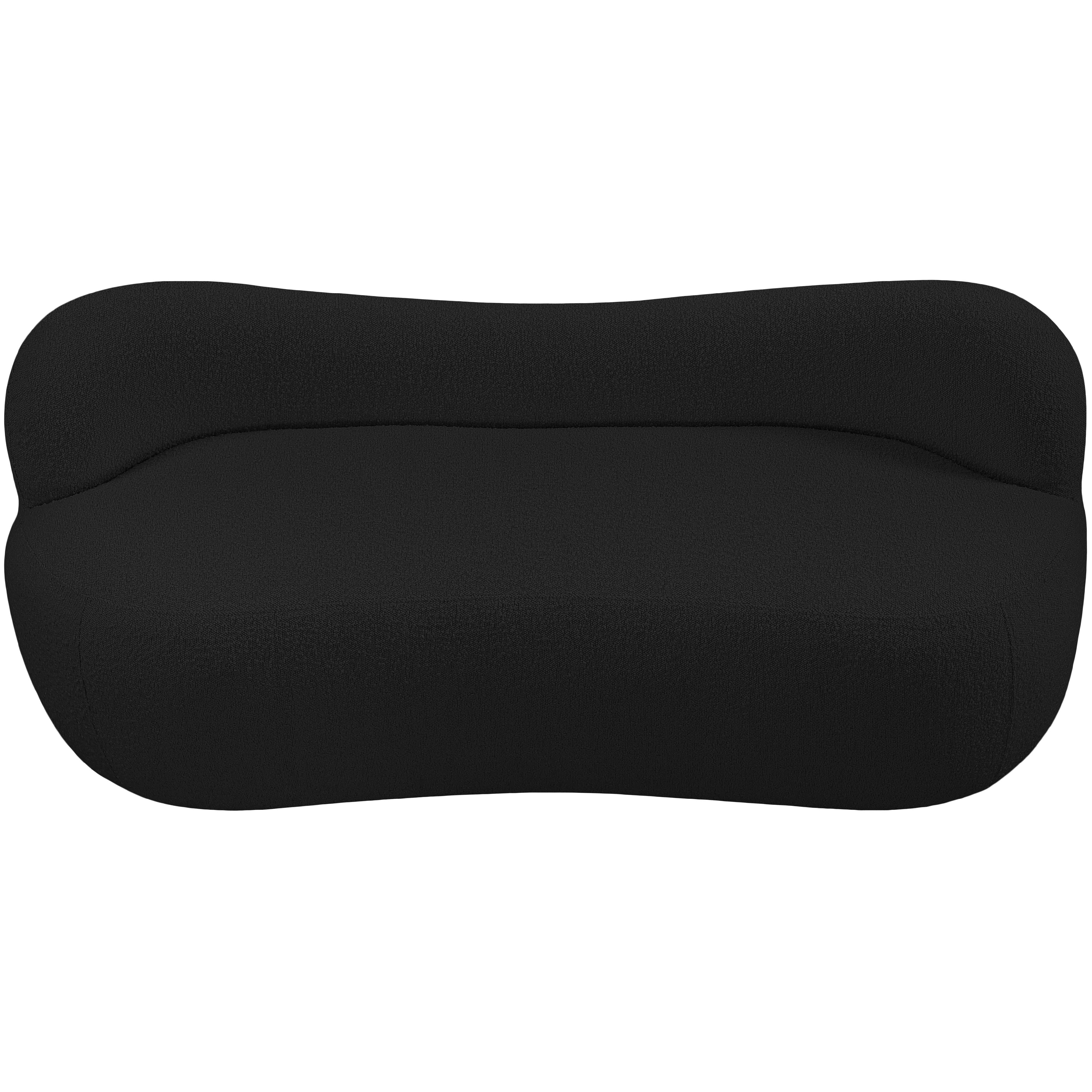 Meridian Flair Black Boucle Fabric Bench