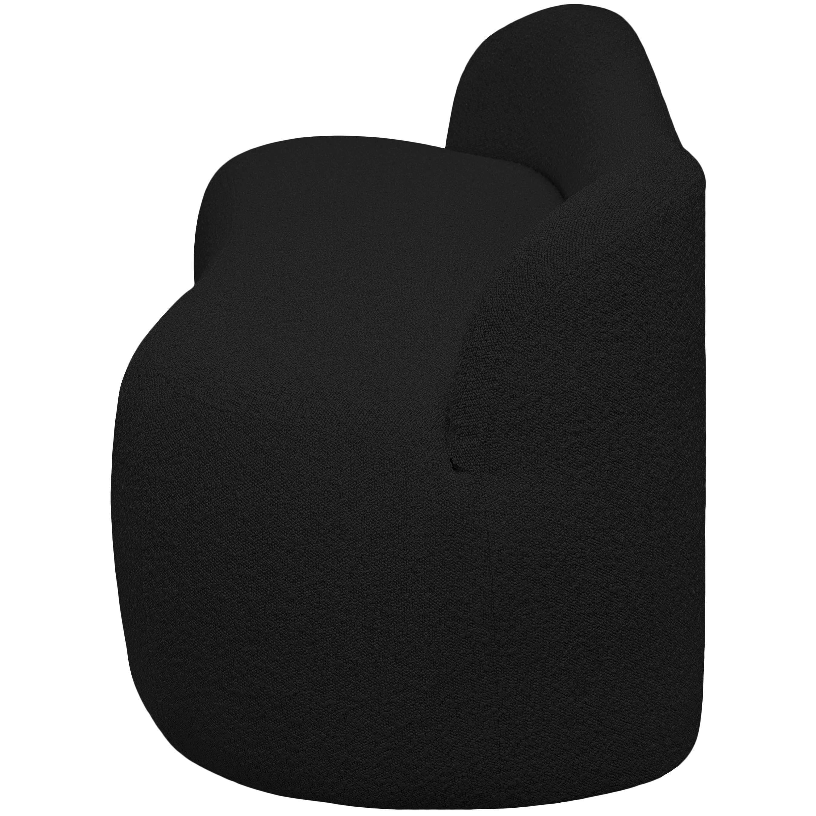 Meridian Flair Black Boucle Fabric Bench