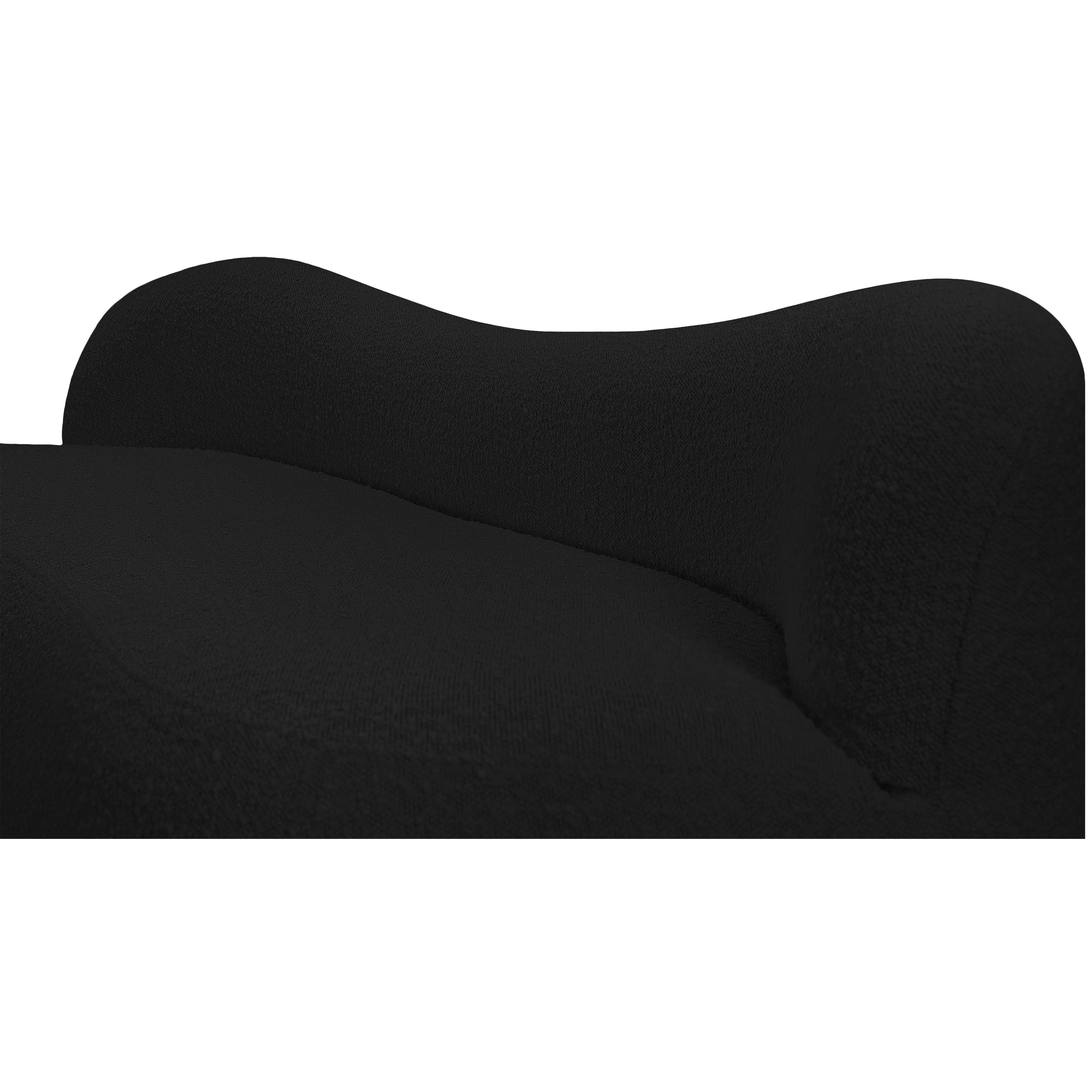 Meridian Flair Black Boucle Fabric Bench