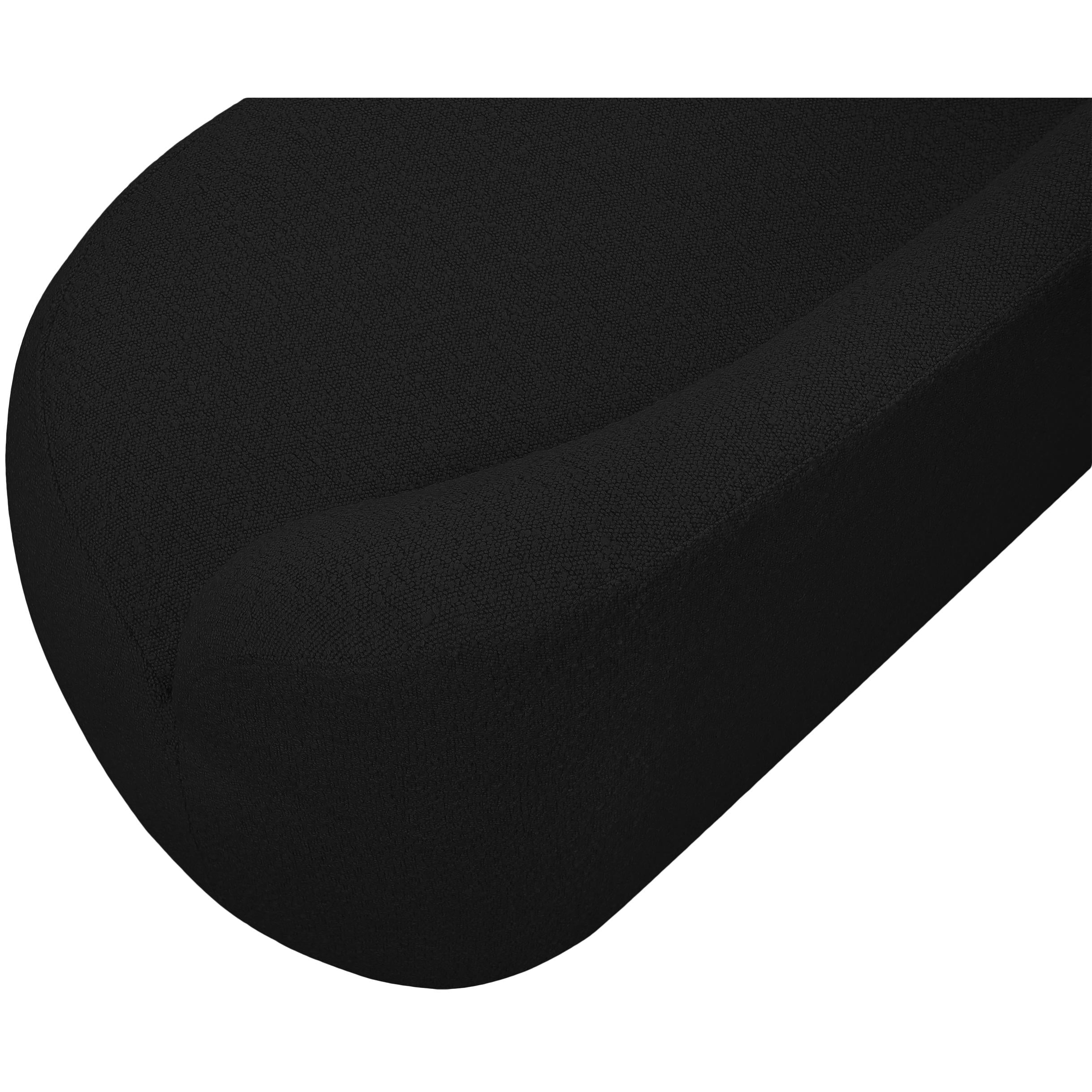Meridian Flair Black Boucle Fabric Bench