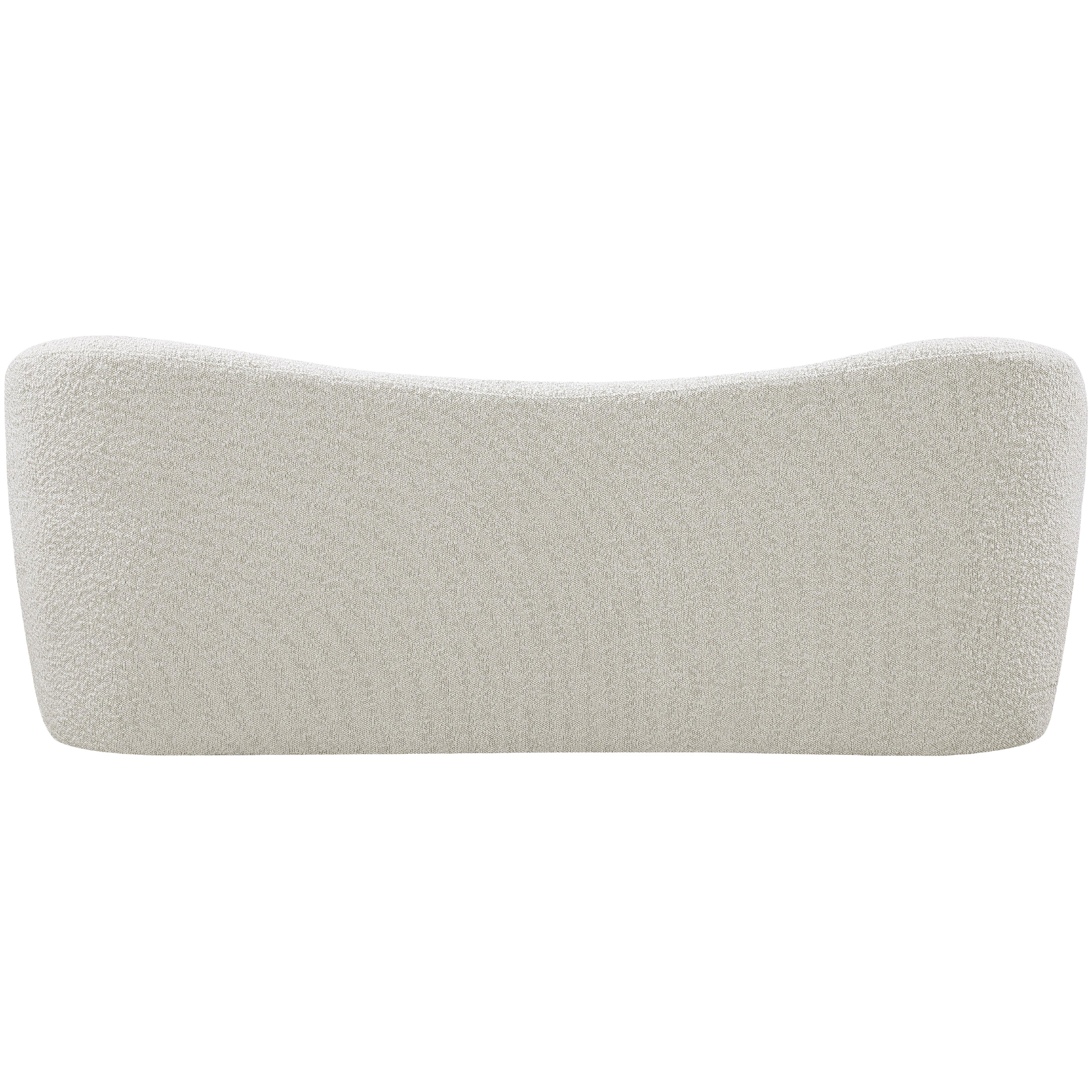 Meridian Flair Cream Boucle Fabric Bench