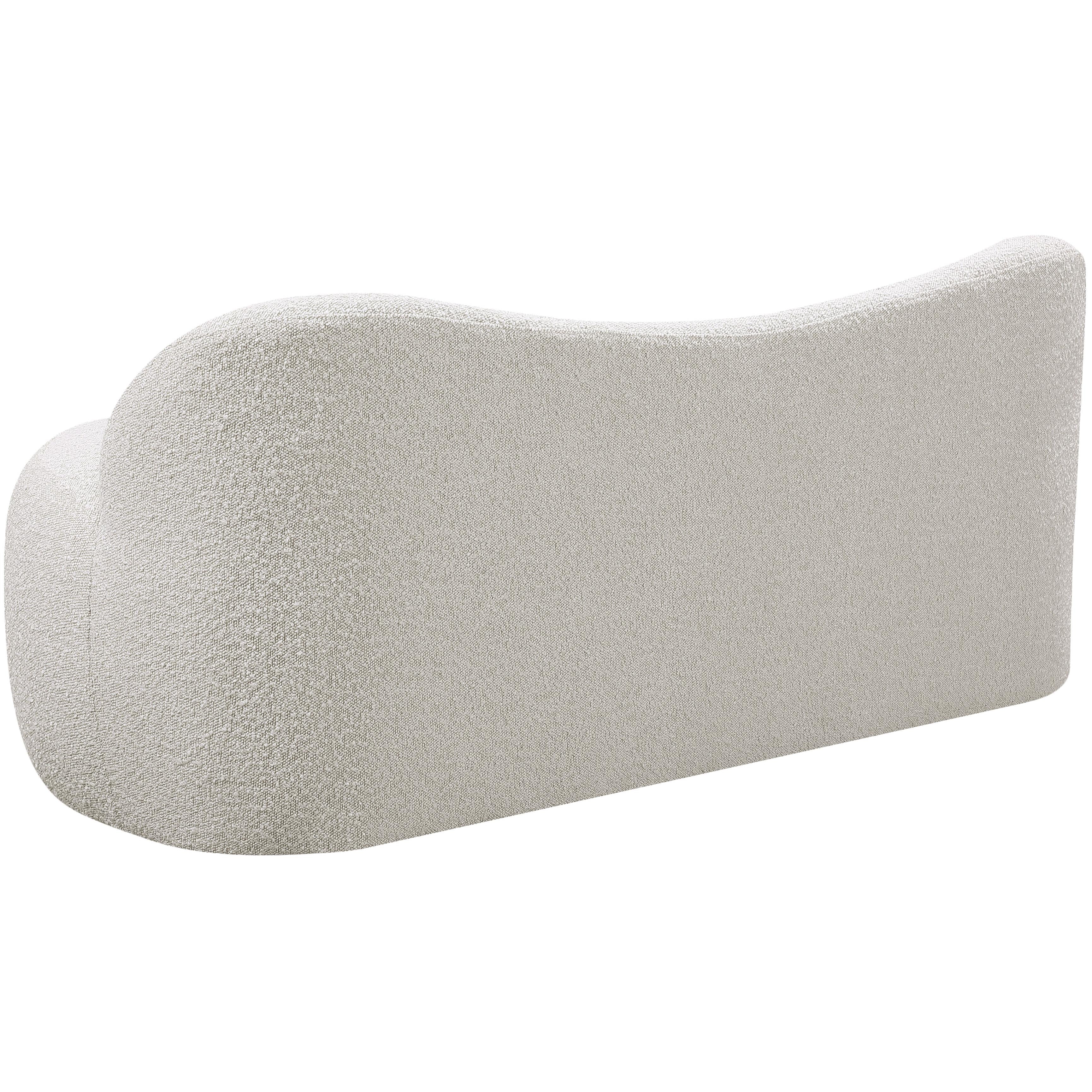 Meridian Flair Cream Boucle Fabric Bench