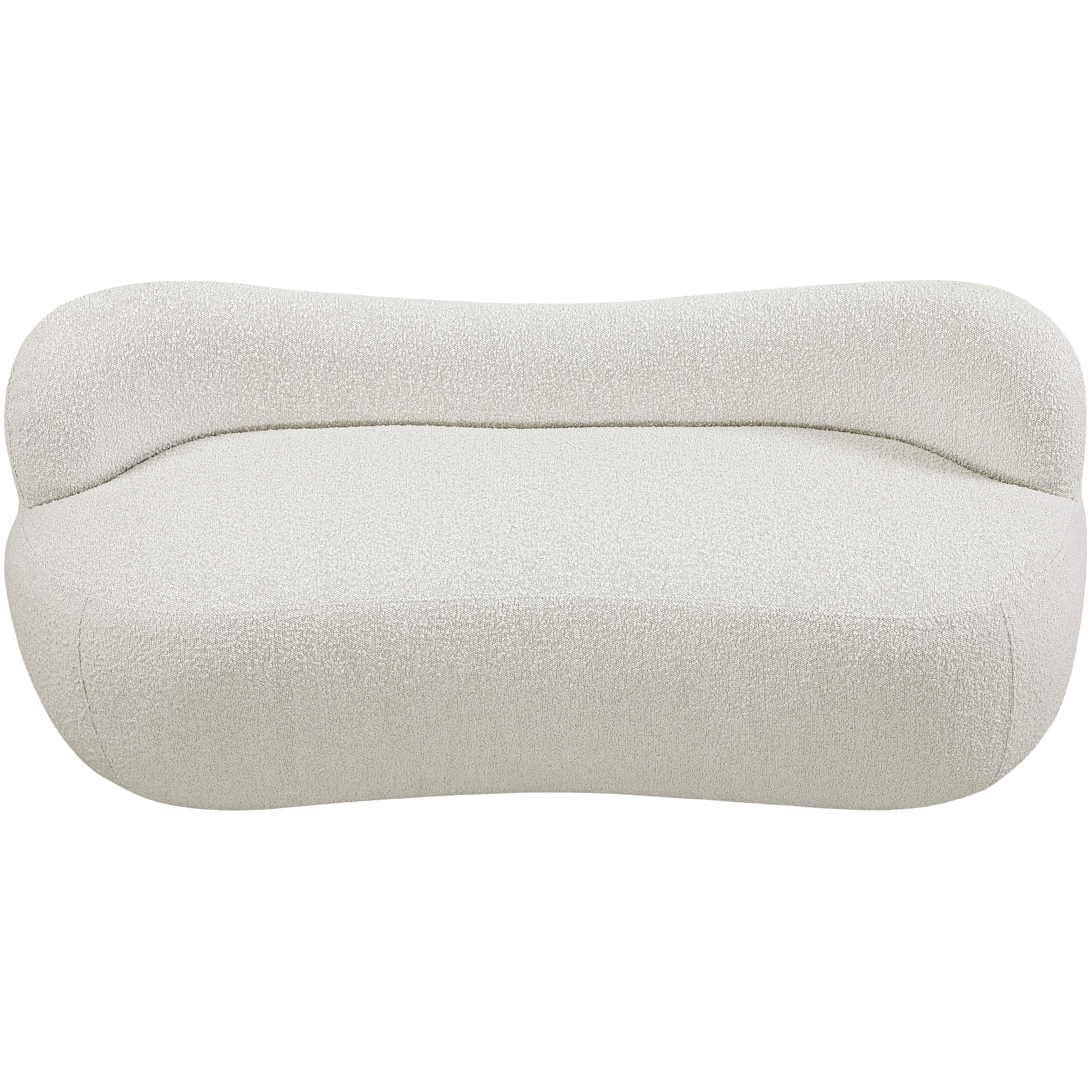 Meridian Flair Cream Boucle Fabric Bench