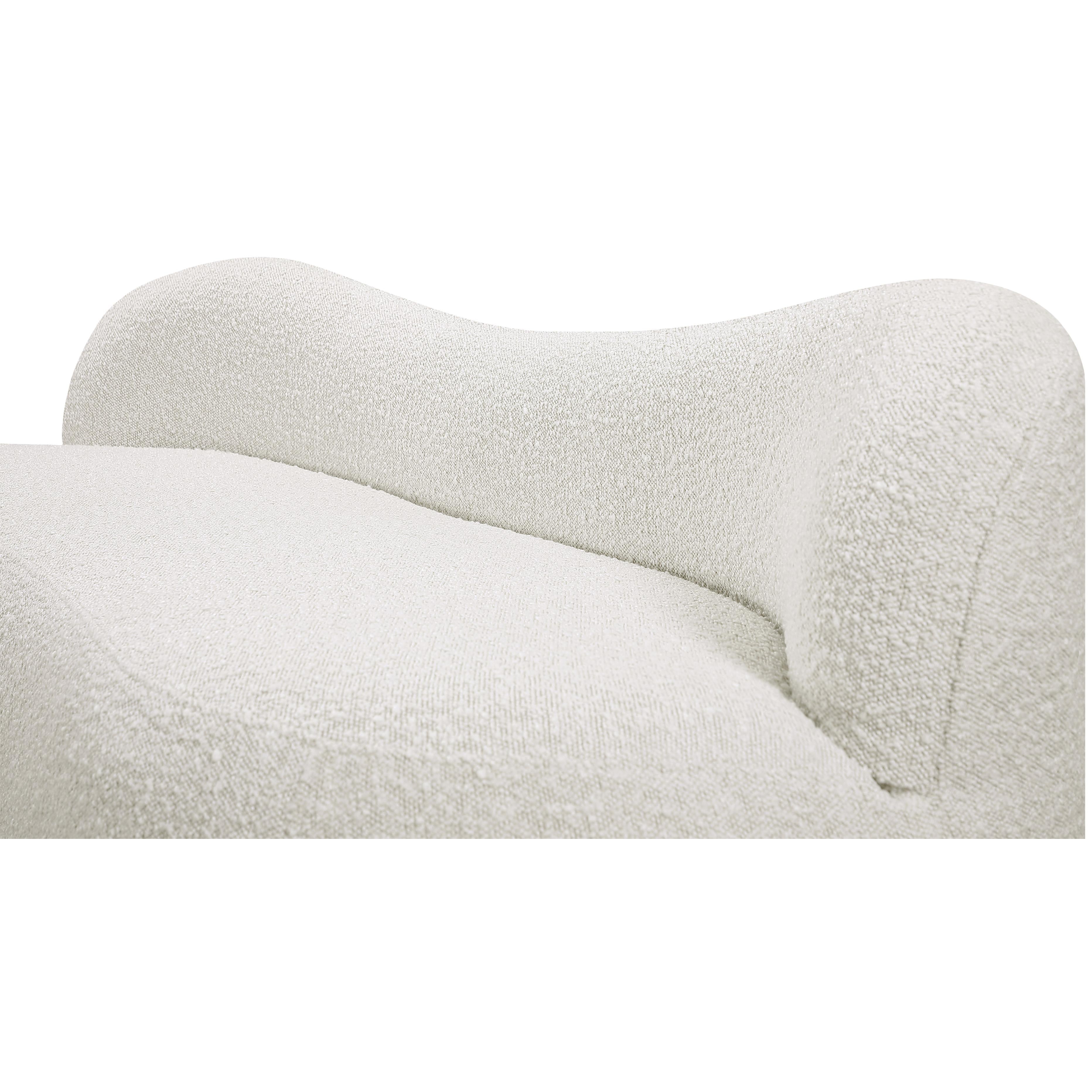 Meridian Flair Cream Boucle Fabric Bench