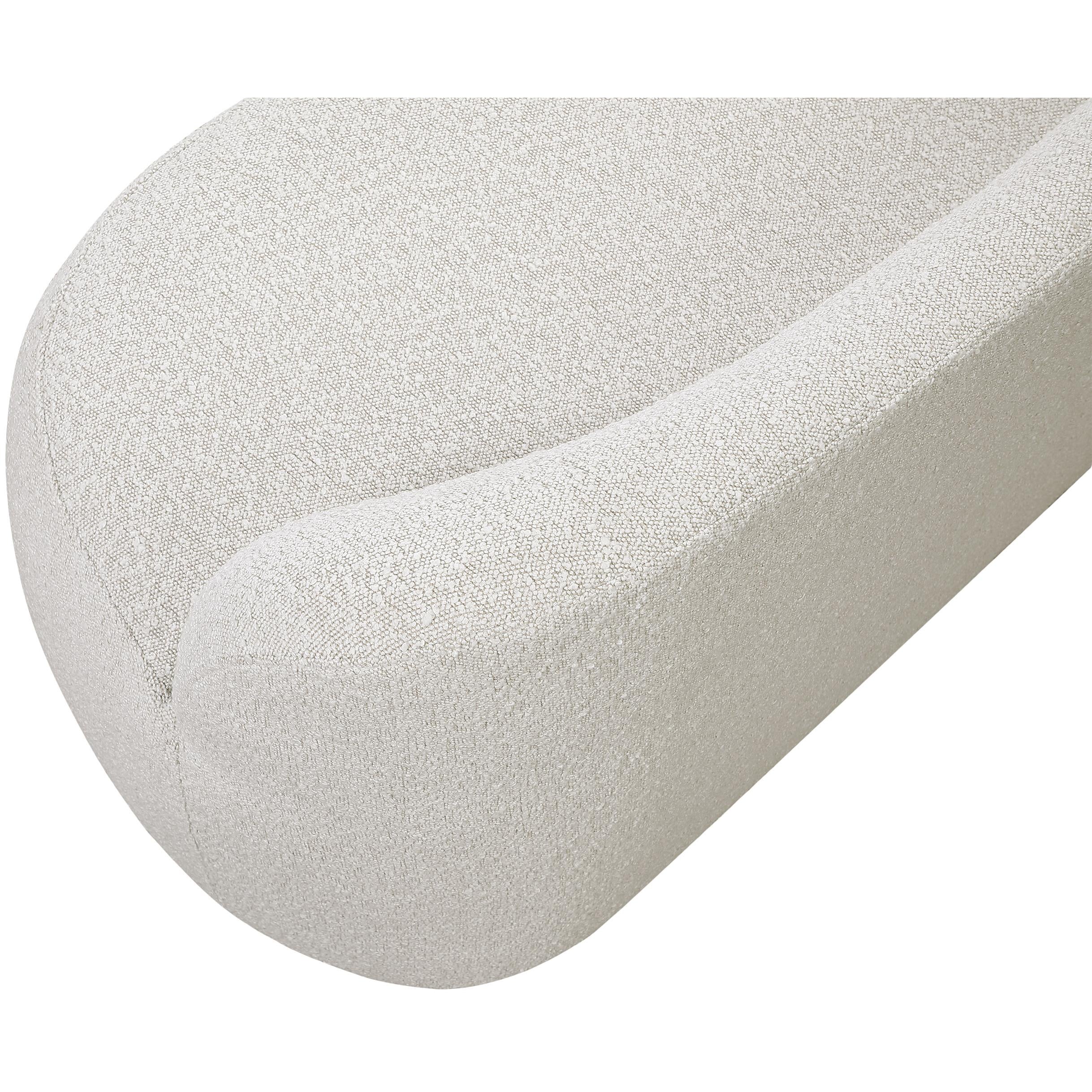 Meridian Flair Cream Boucle Fabric Bench