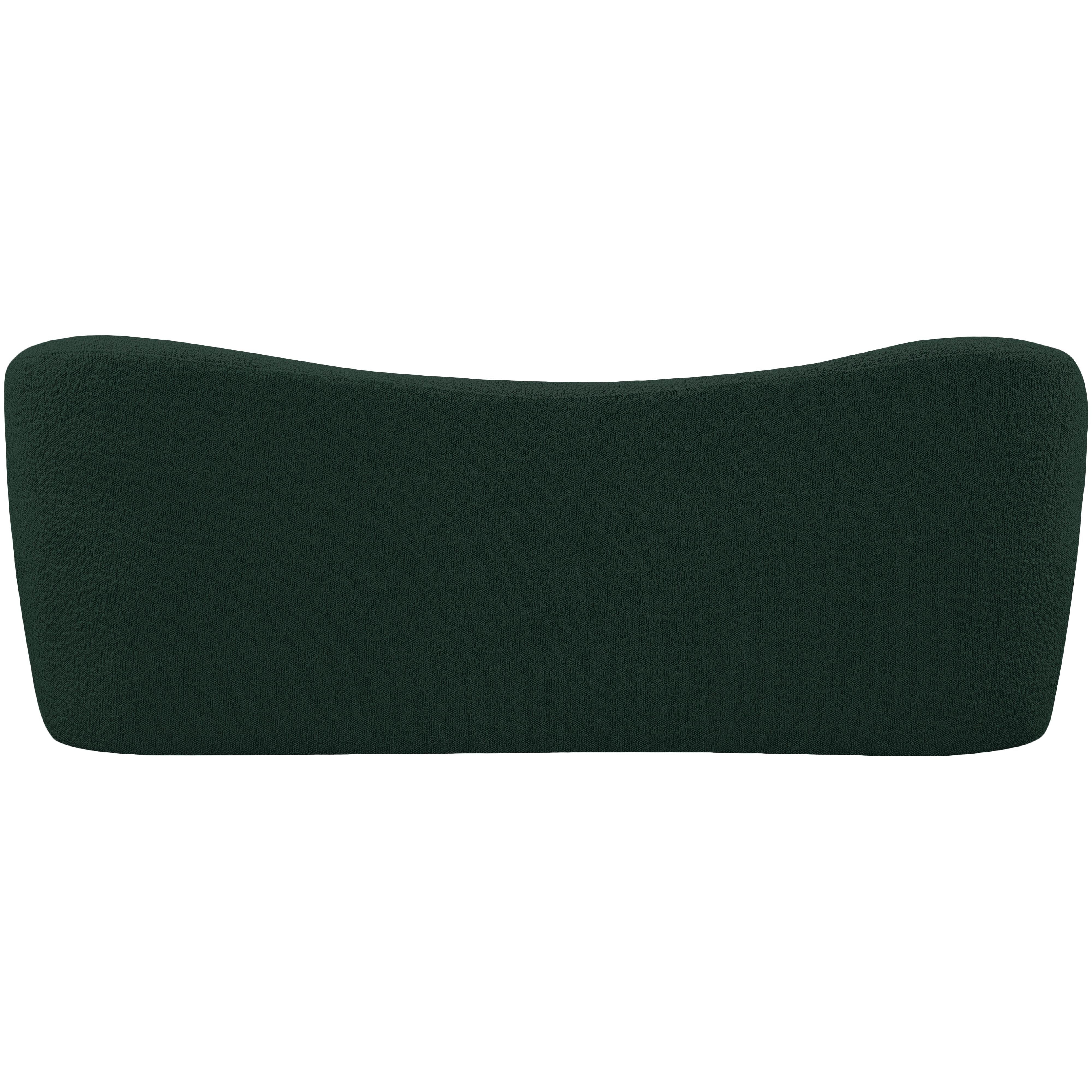 Meridian Flair Green Boucle Fabric Bench