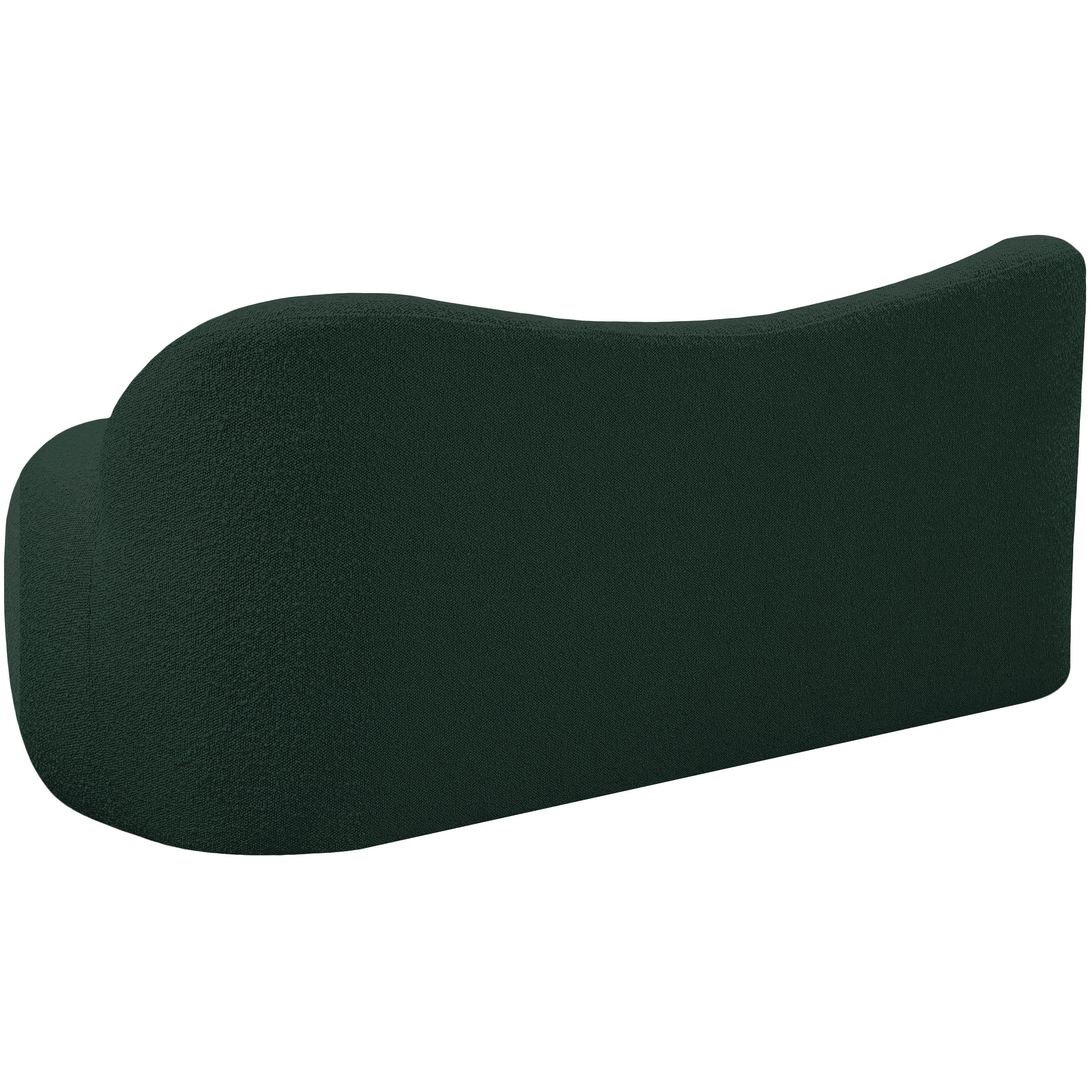 Meridian Flair Green Boucle Fabric Bench