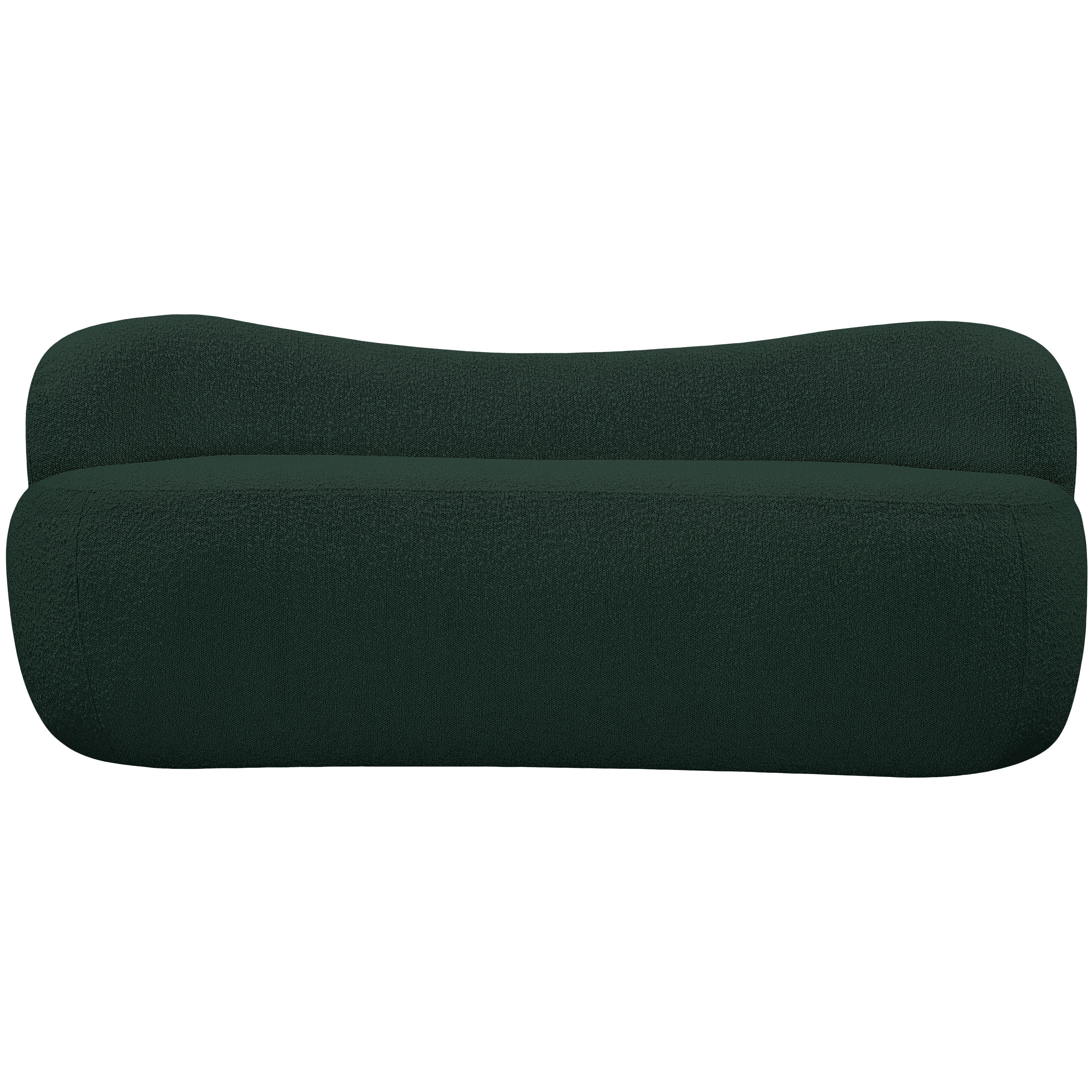 Meridian Flair Green Boucle Fabric Bench