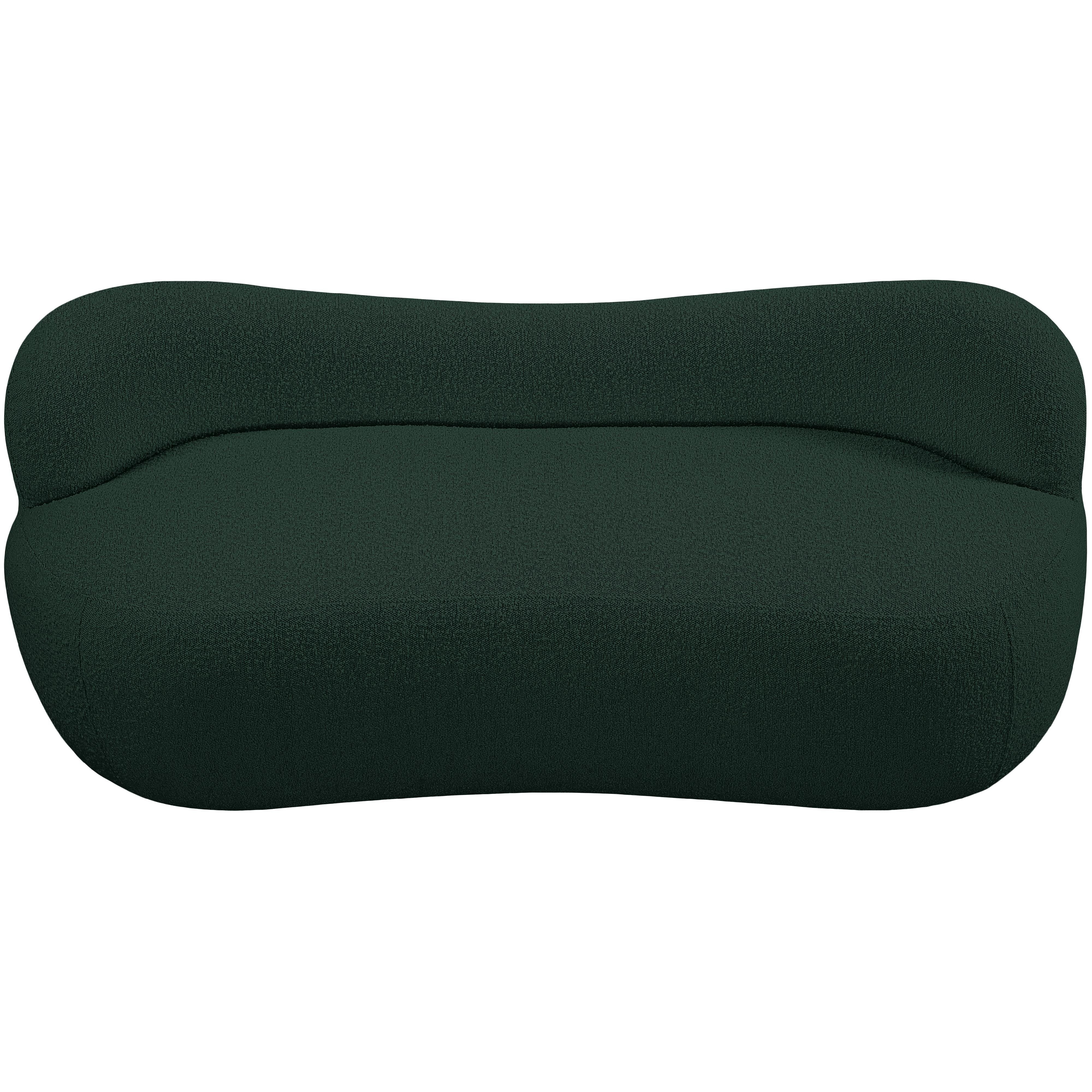 Meridian Flair Green Boucle Fabric Bench