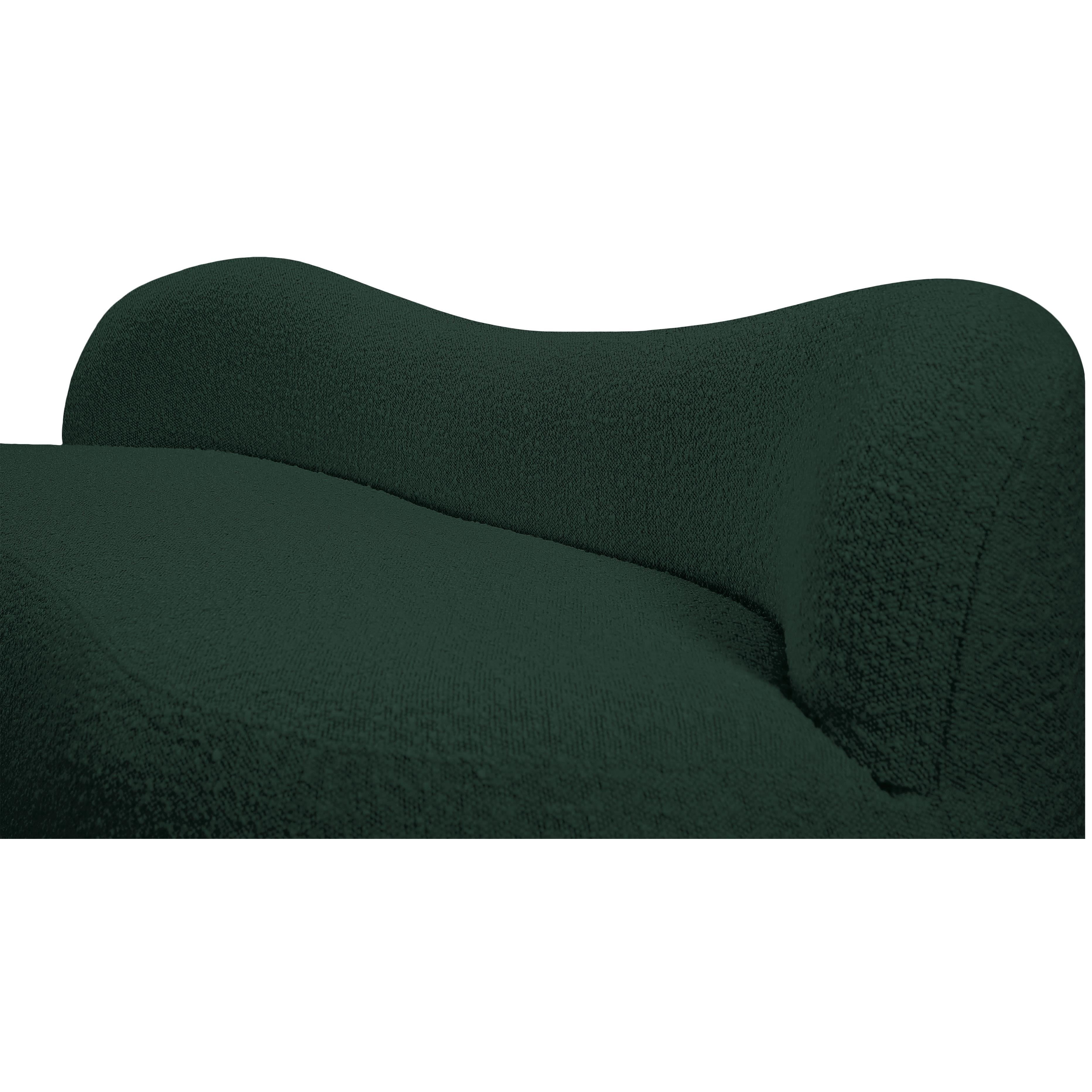 Meridian Flair Green Boucle Fabric Bench
