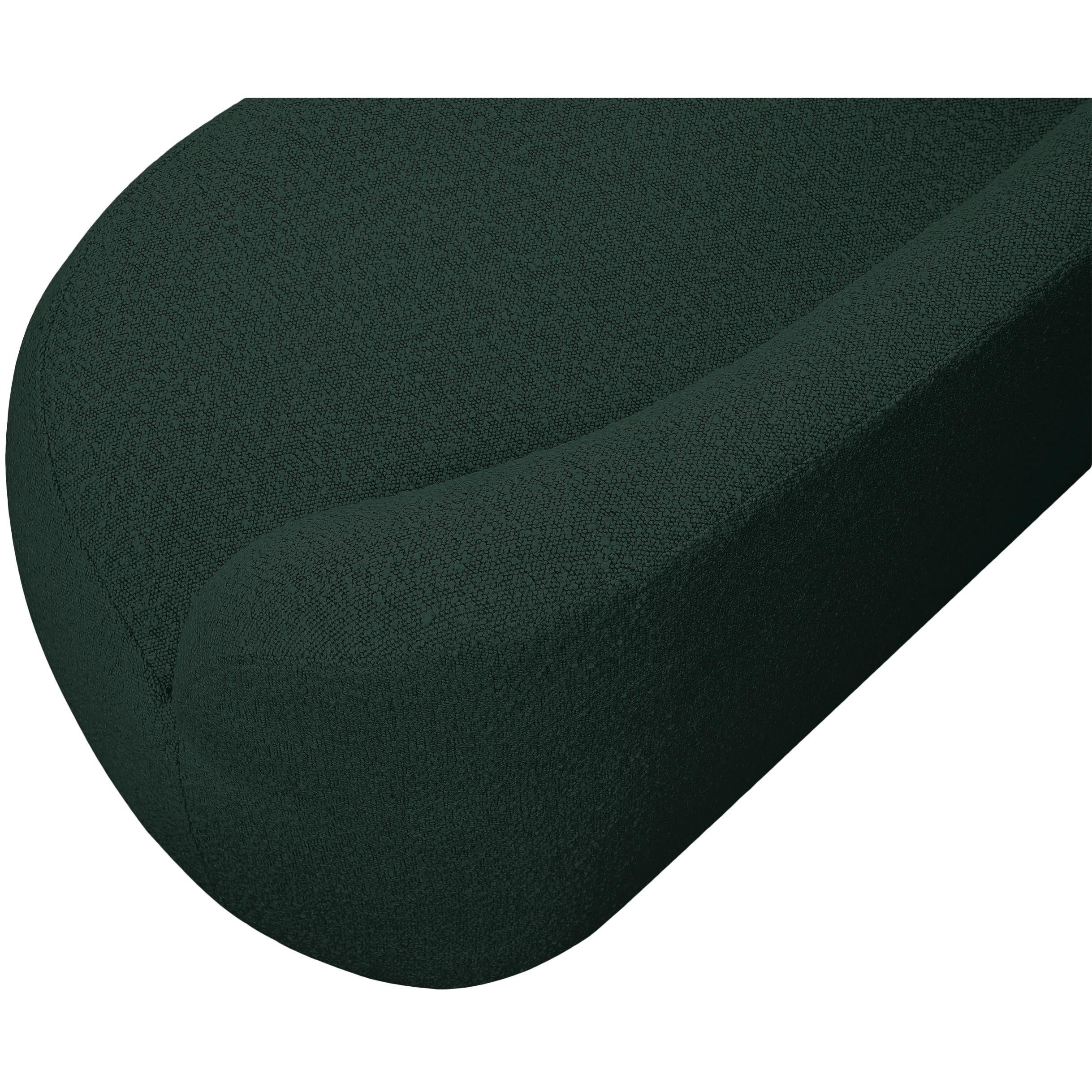 Meridian Flair Green Boucle Fabric Bench