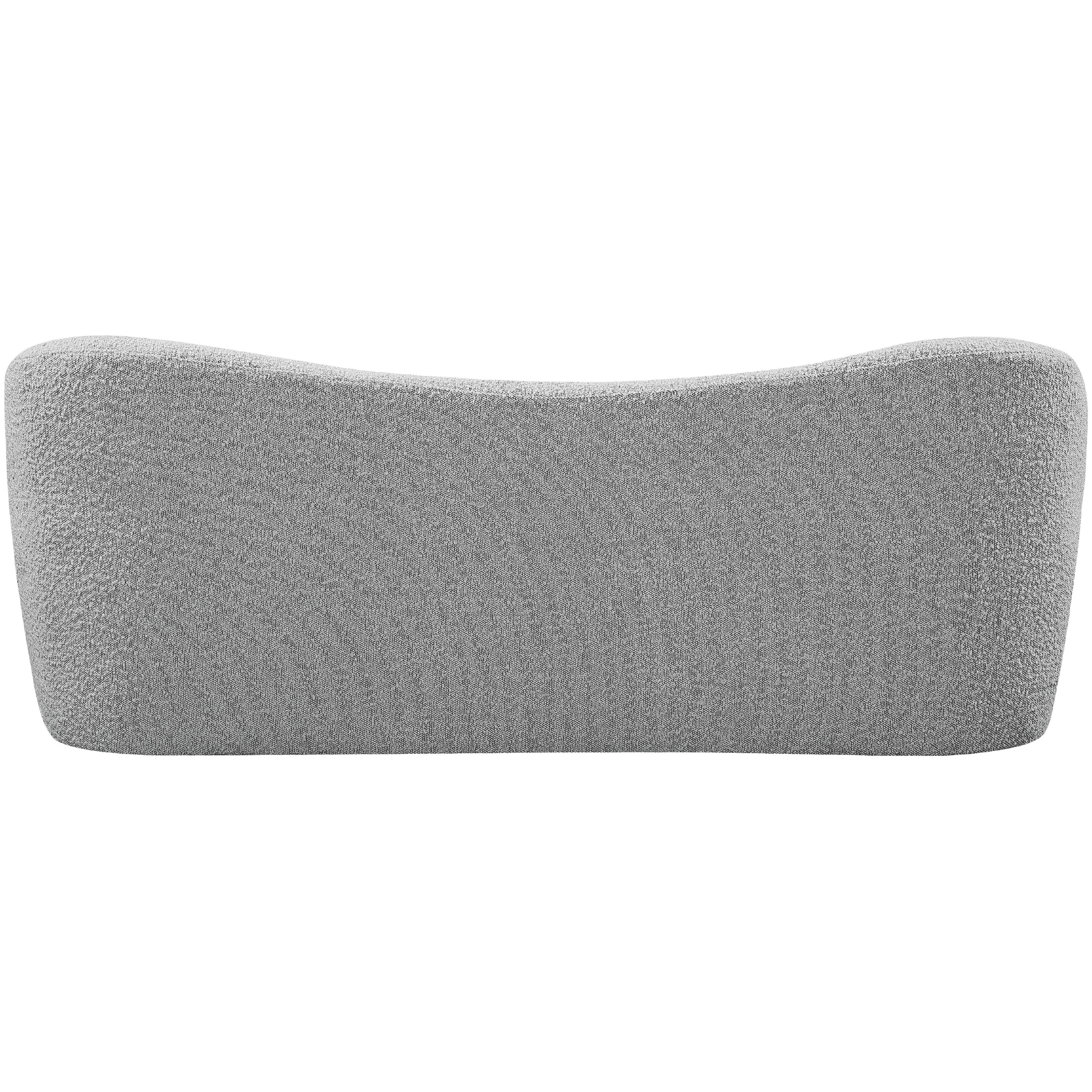 Meridian Flair Grey Boucle Fabric Bench
