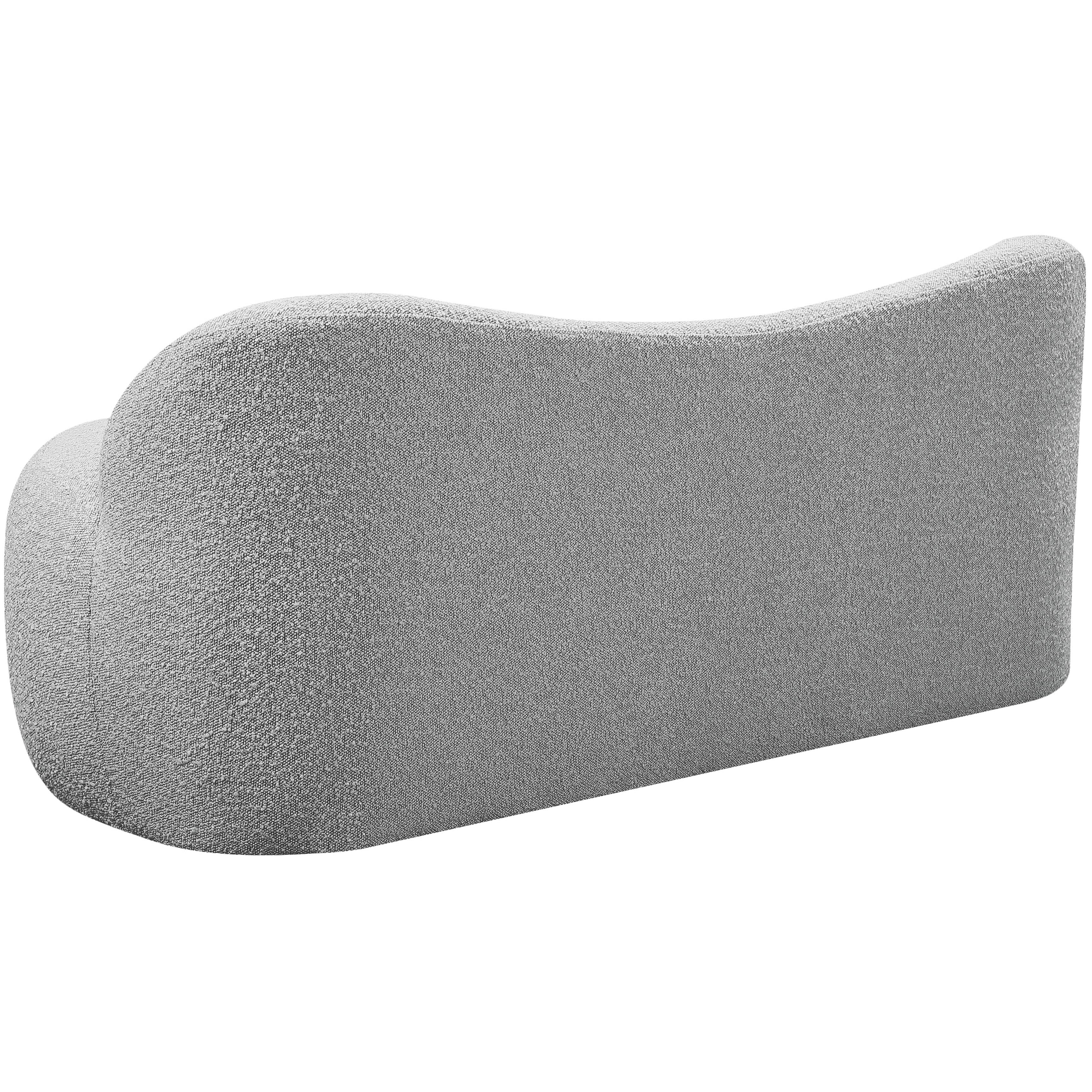 Meridian Flair Grey Boucle Fabric Bench
