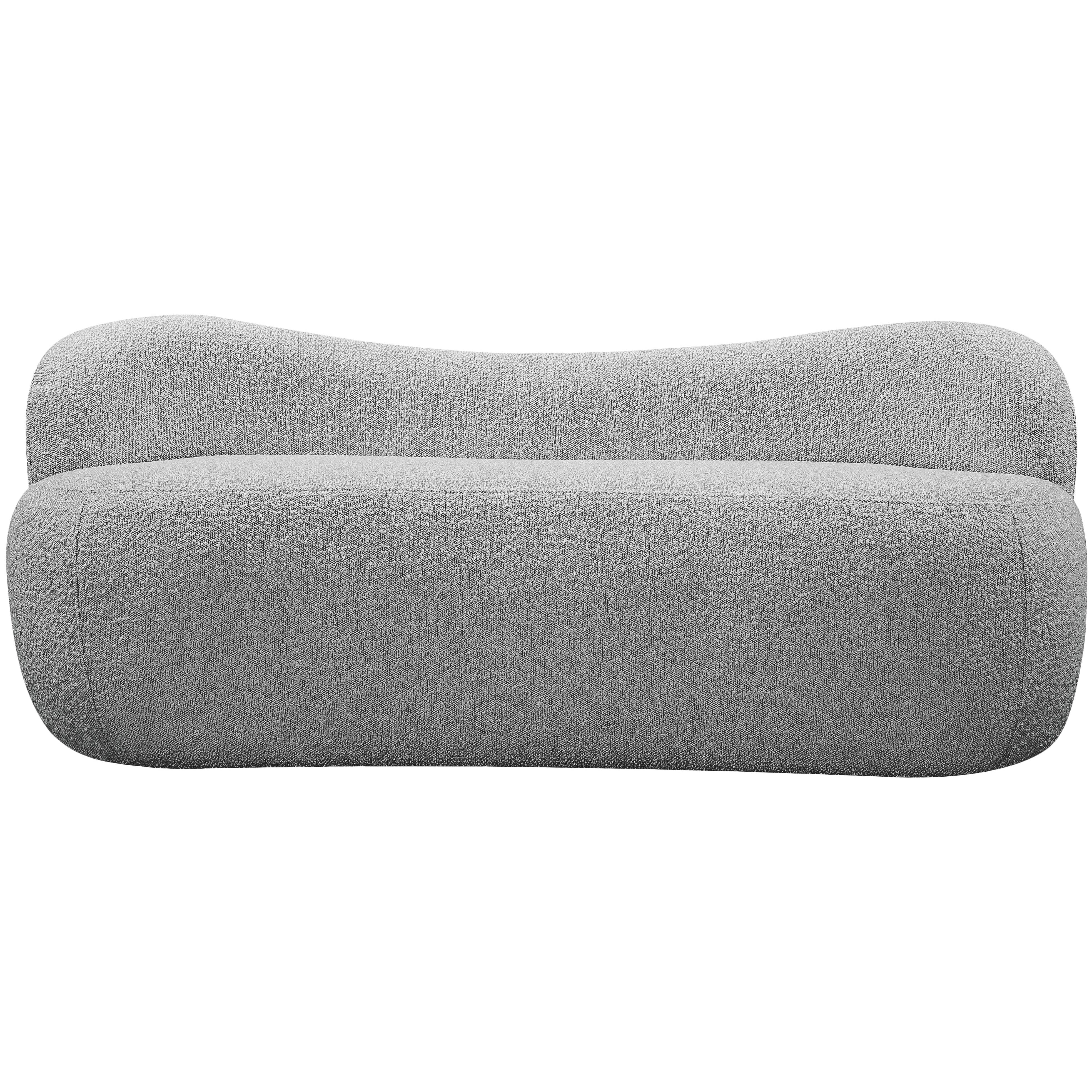 Meridian Flair Grey Boucle Fabric Bench