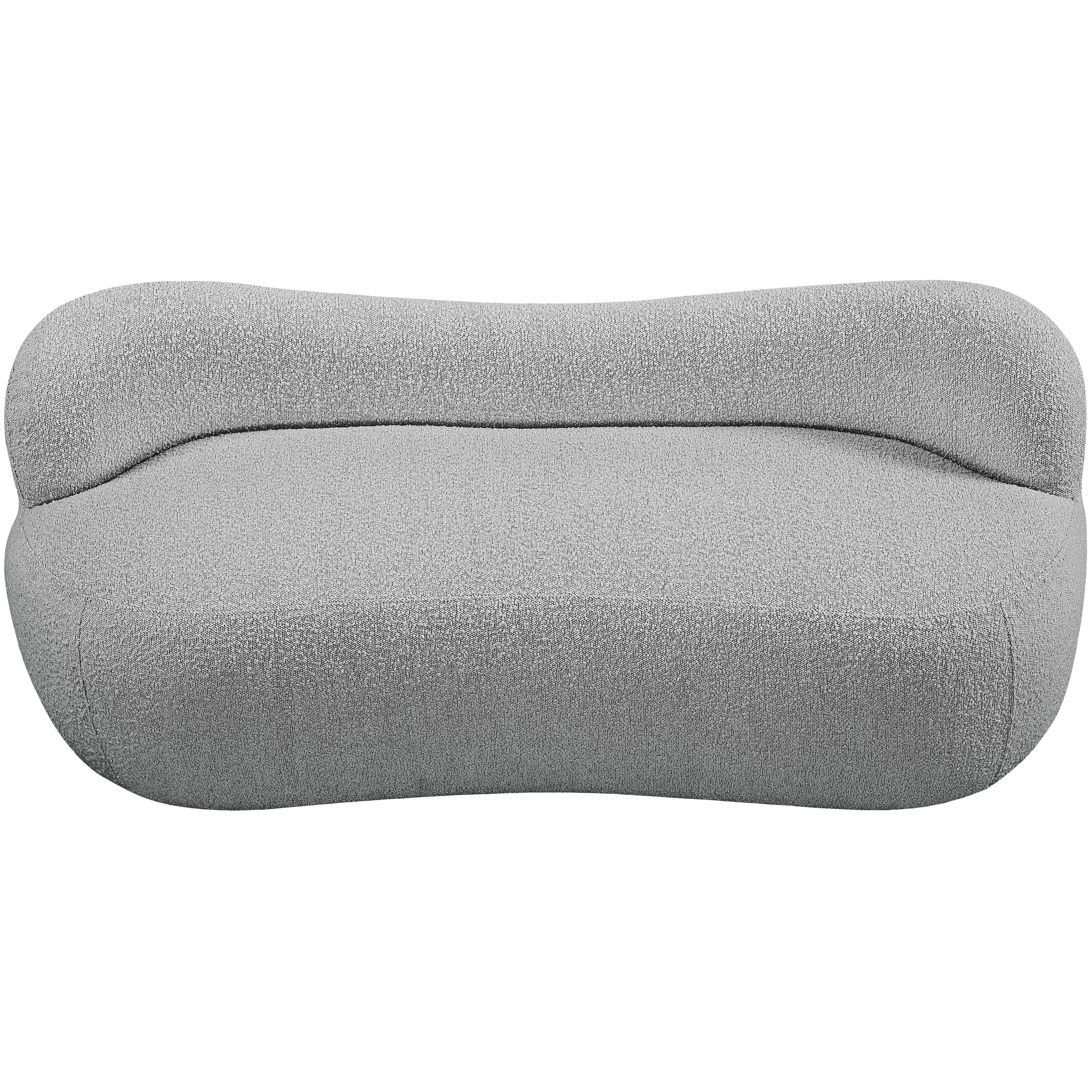 Meridian Flair Grey Boucle Fabric Bench