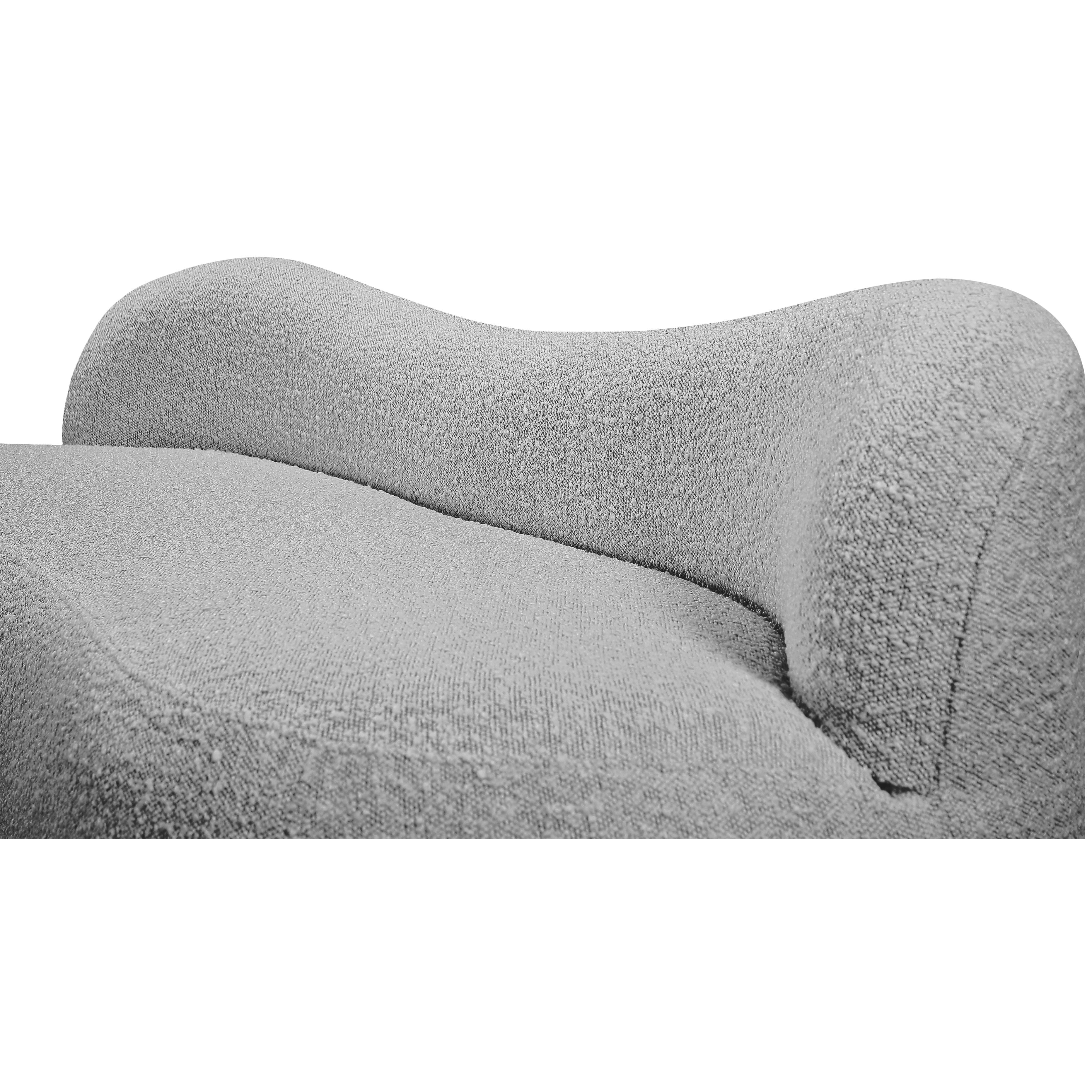 Meridian Flair Grey Boucle Fabric Bench