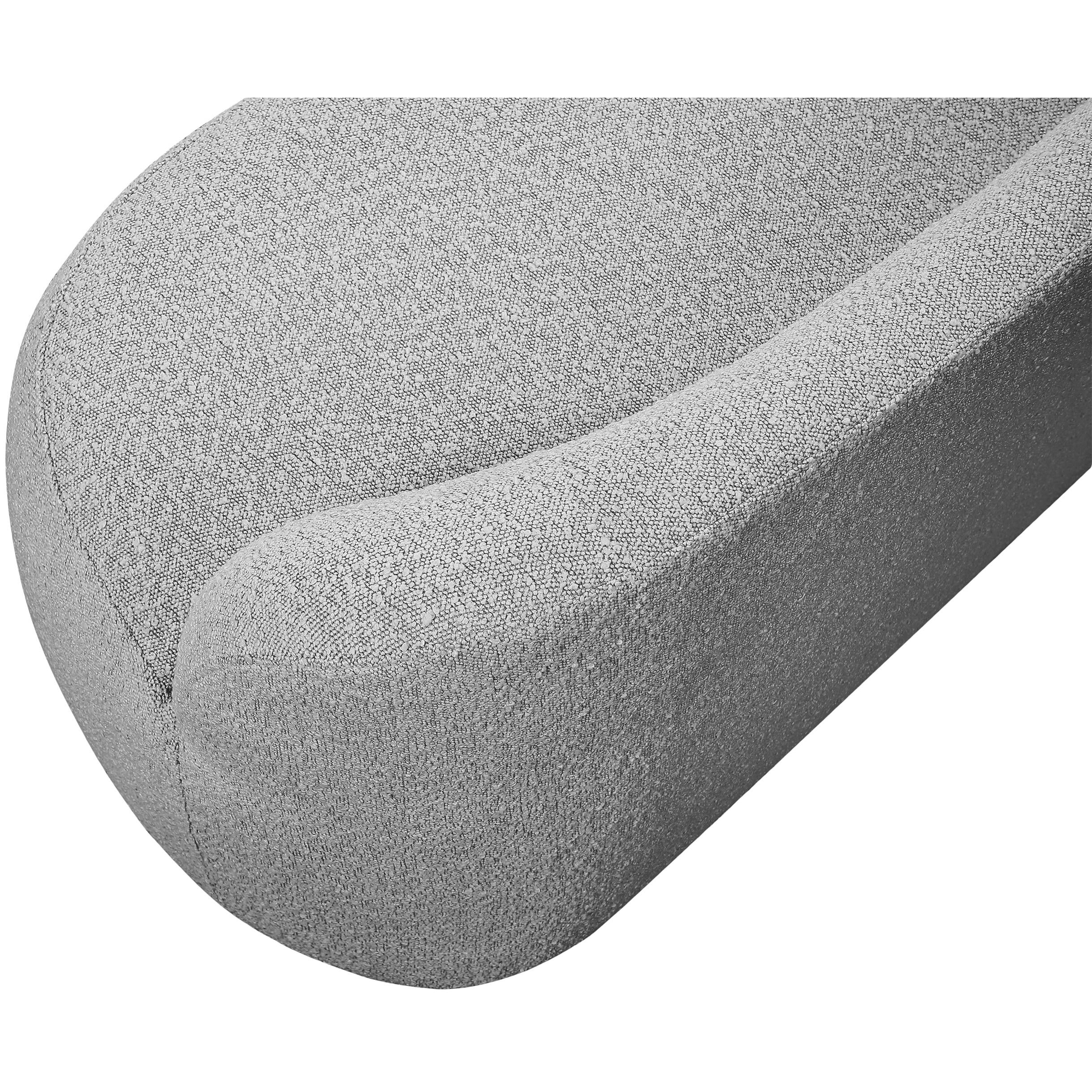 Meridian Flair Grey Boucle Fabric Bench