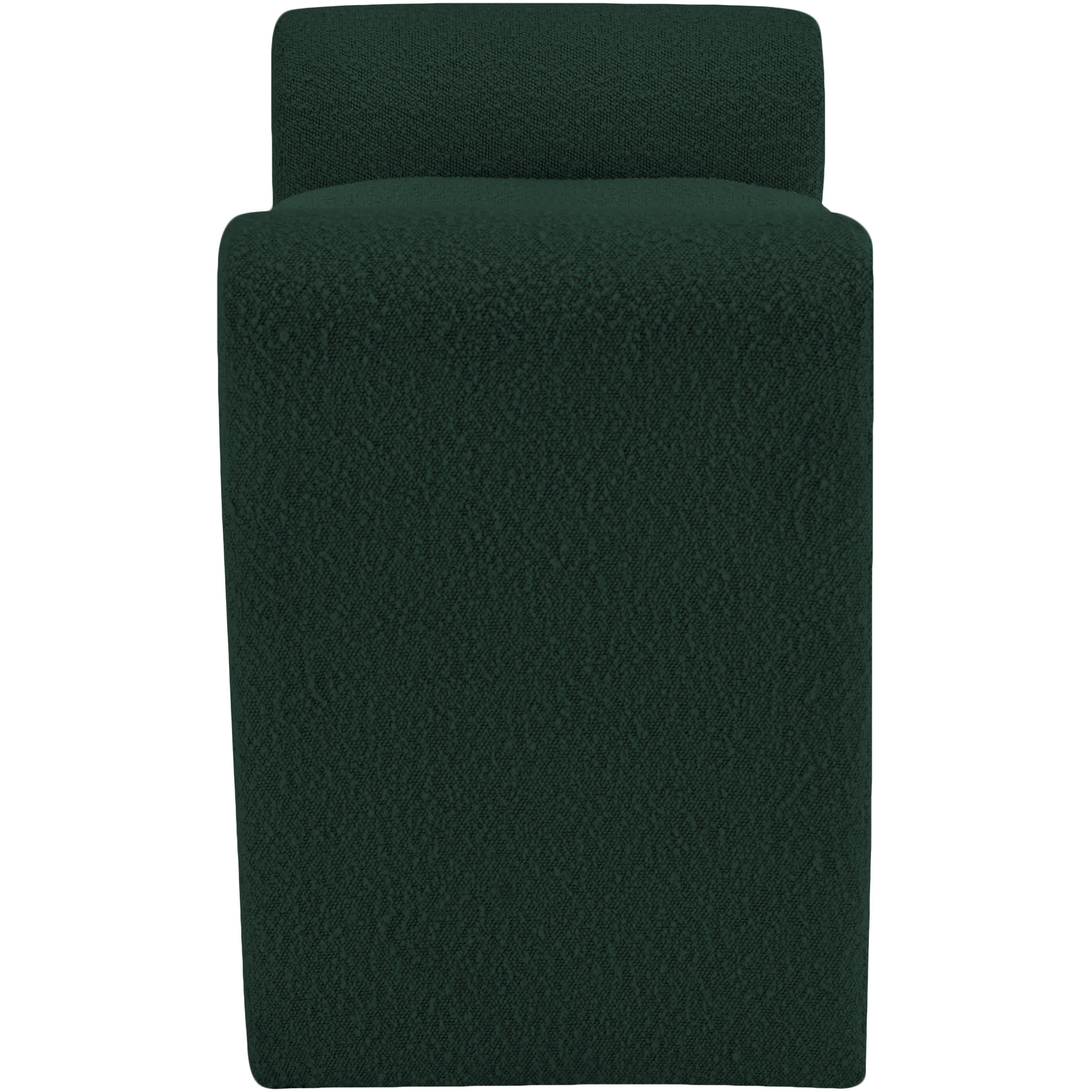 Meridian Stylus Green Boucle Fabric Bench