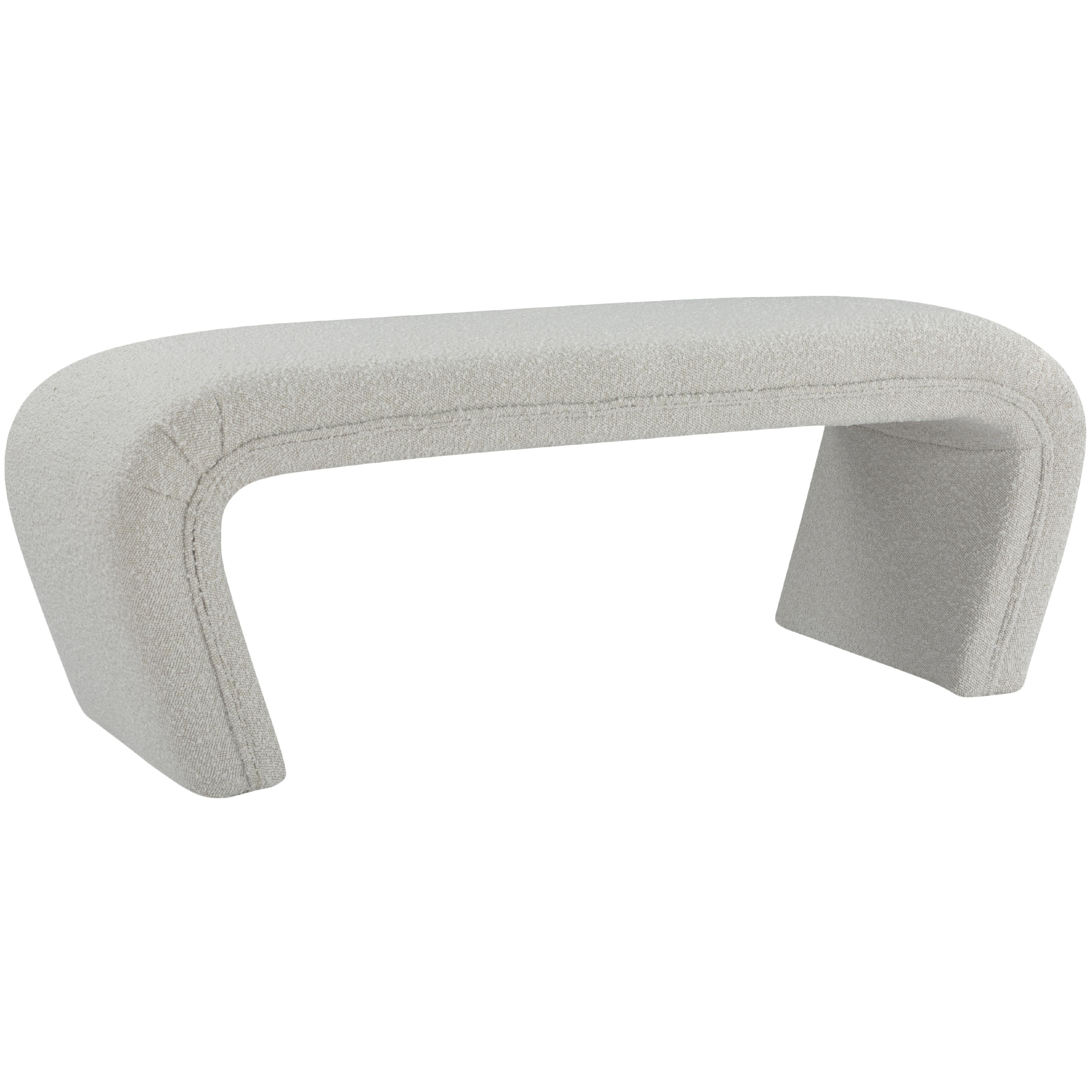 Meridian Odelia Cream Boucle Fabric Bench