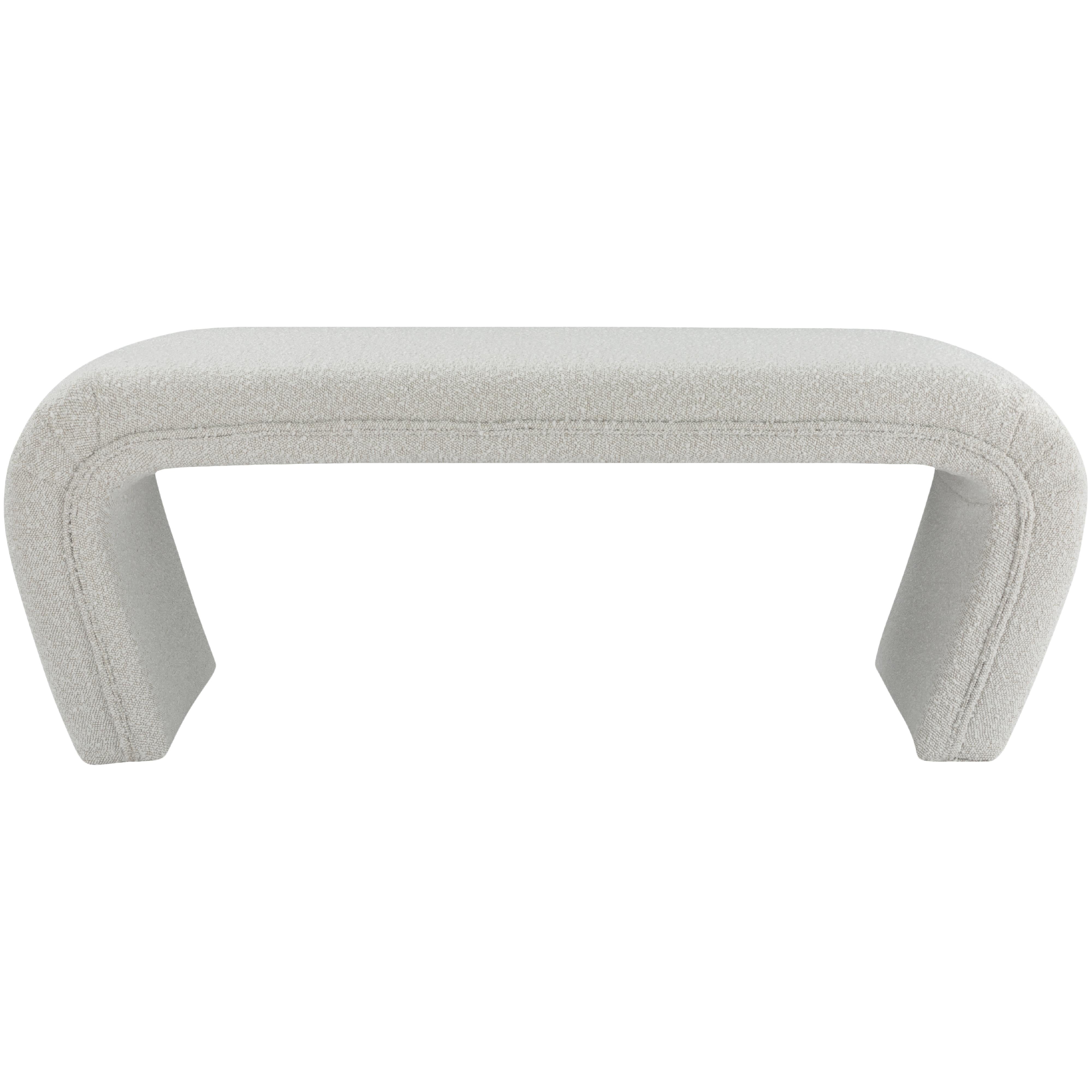 Meridian Odelia Cream Boucle Fabric Bench