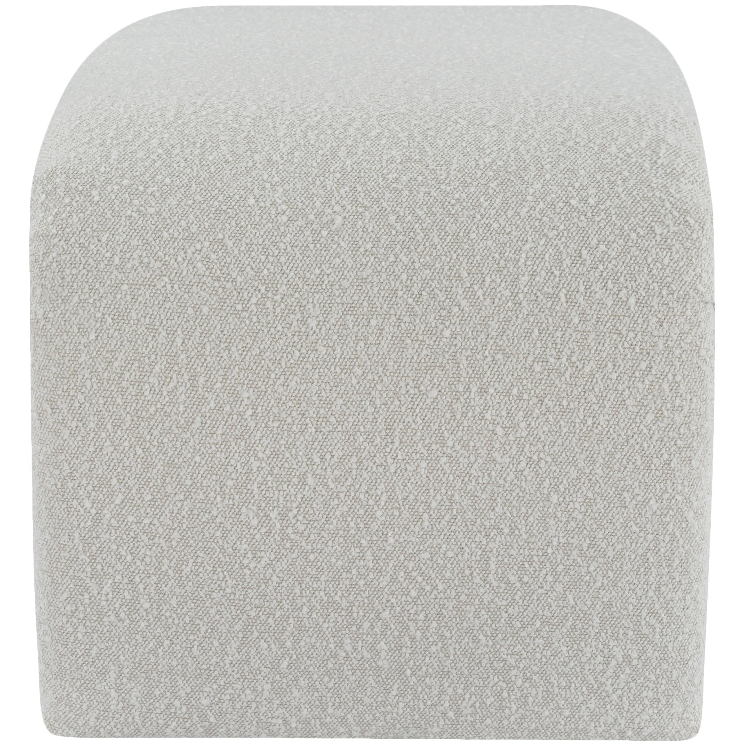 Meridian Odelia Cream Boucle Fabric Bench
