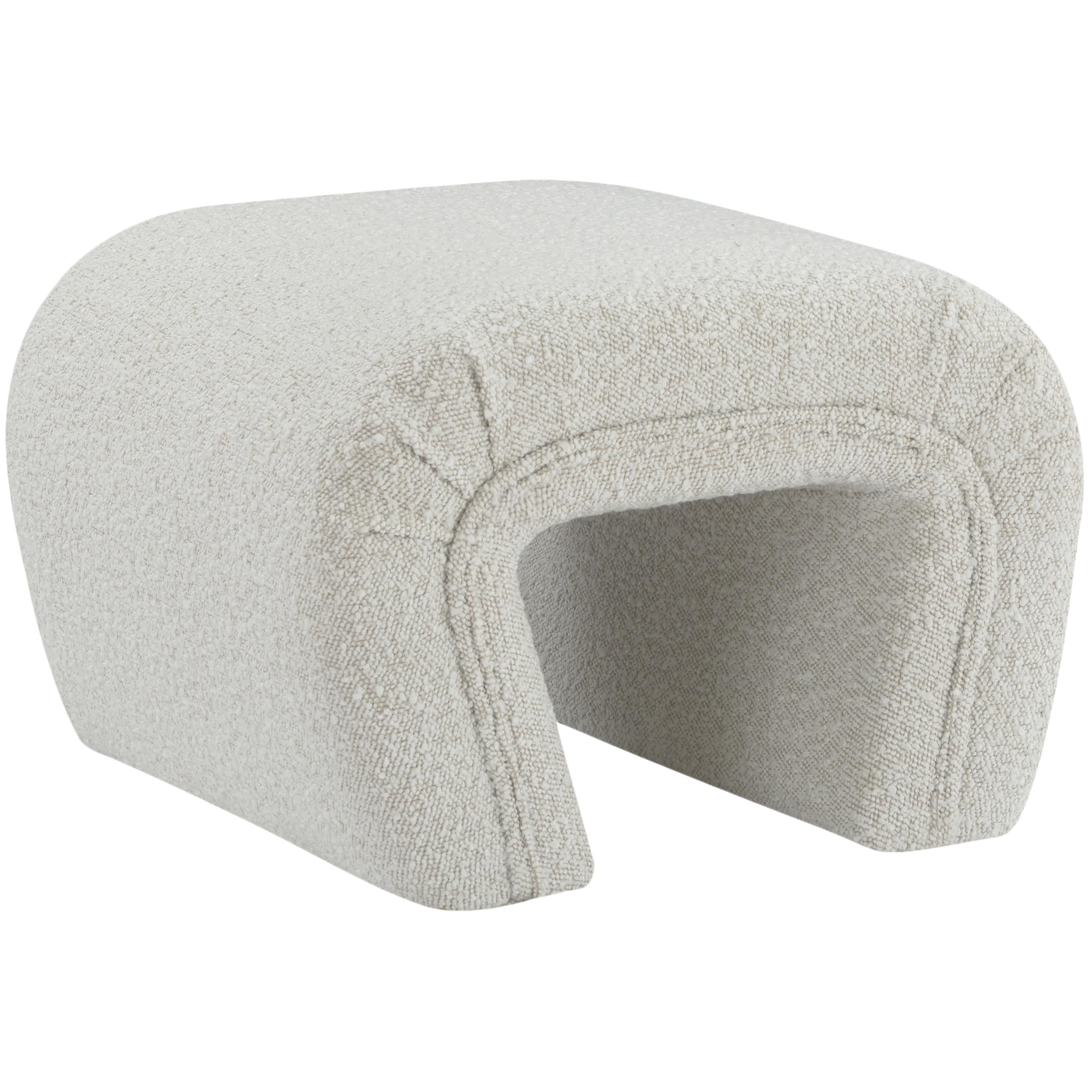 Meridian Odelia Cream Boucle Fabric Bench