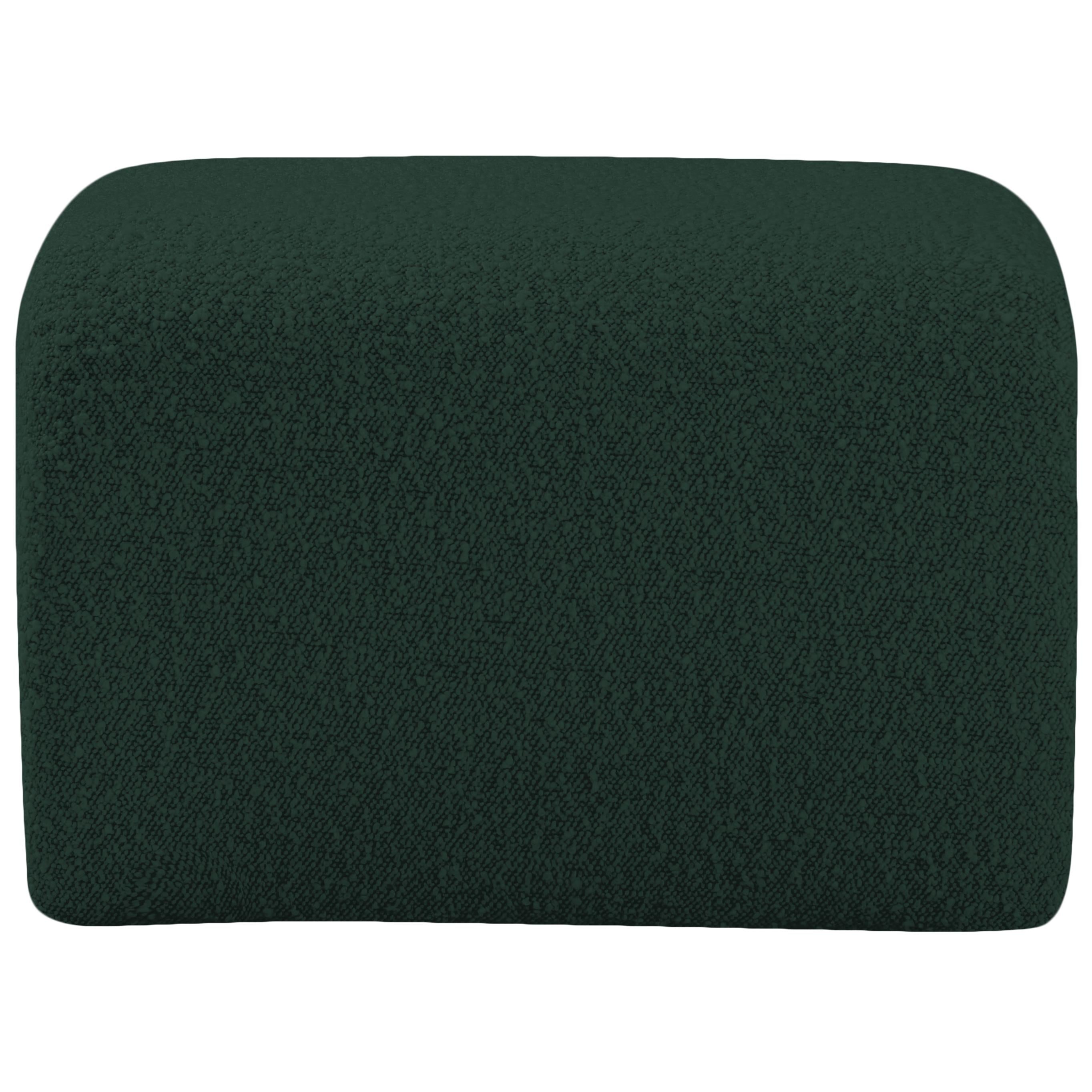 Meridian Odelia Green Boucle Fabric Bench