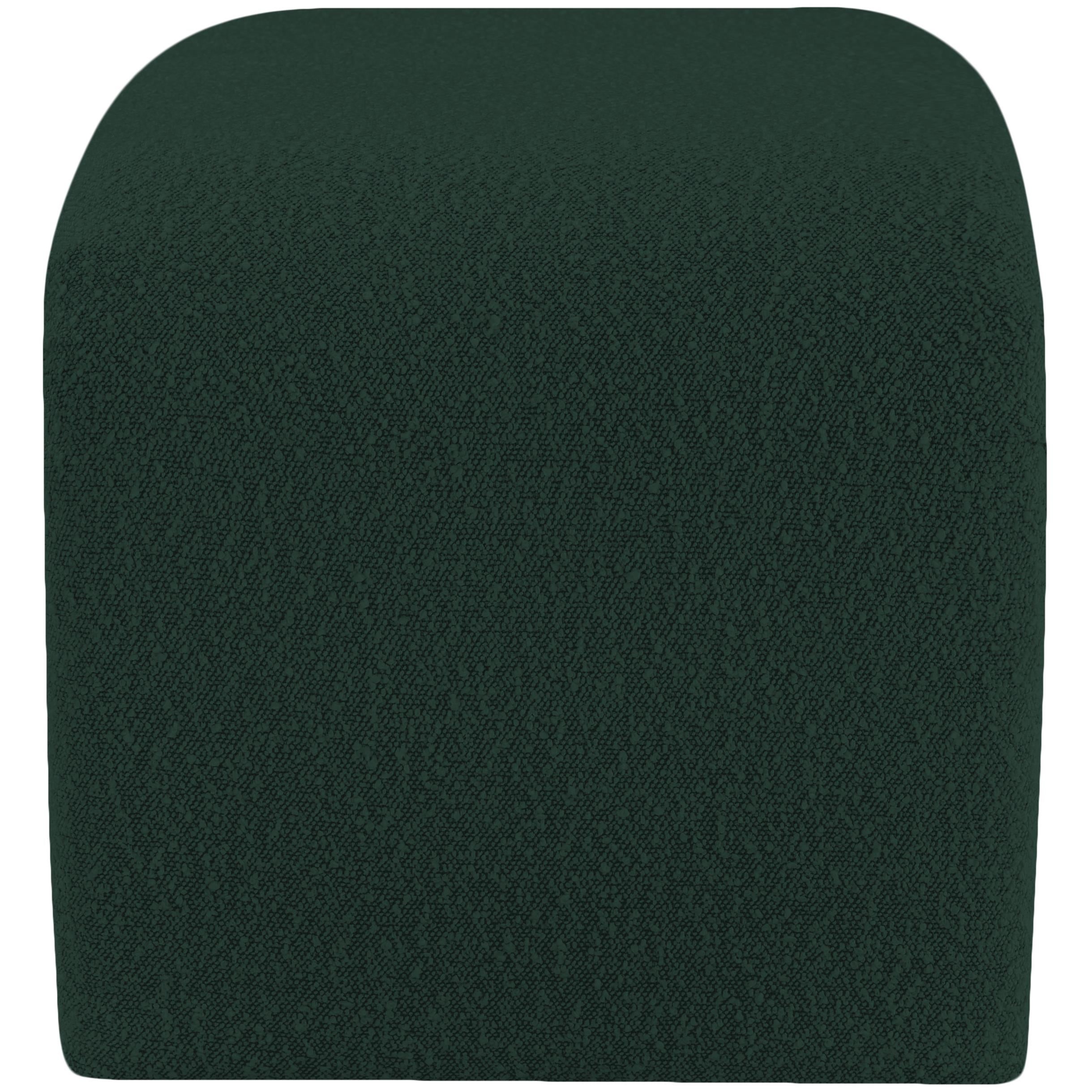 Meridian Odelia Green Boucle Fabric Bench