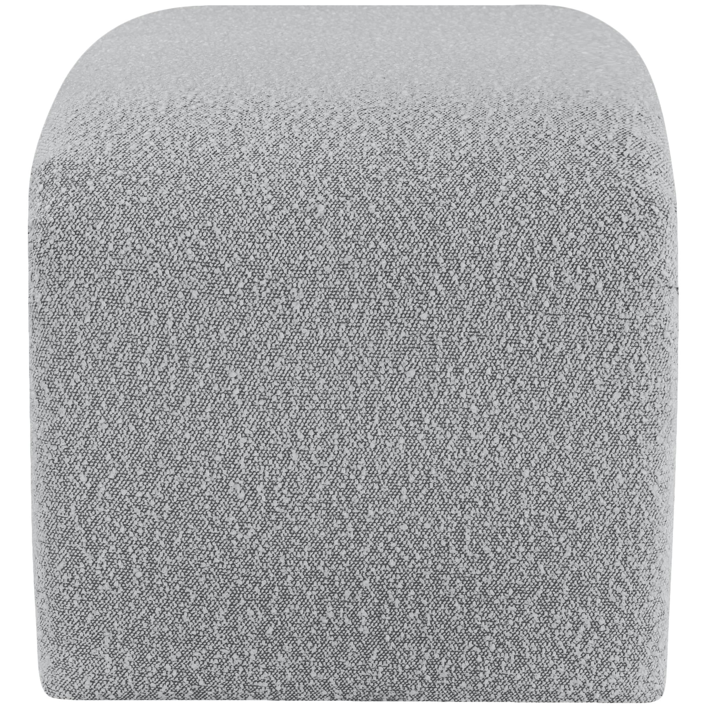 Meridian Odelia Grey Boucle Fabric Bench