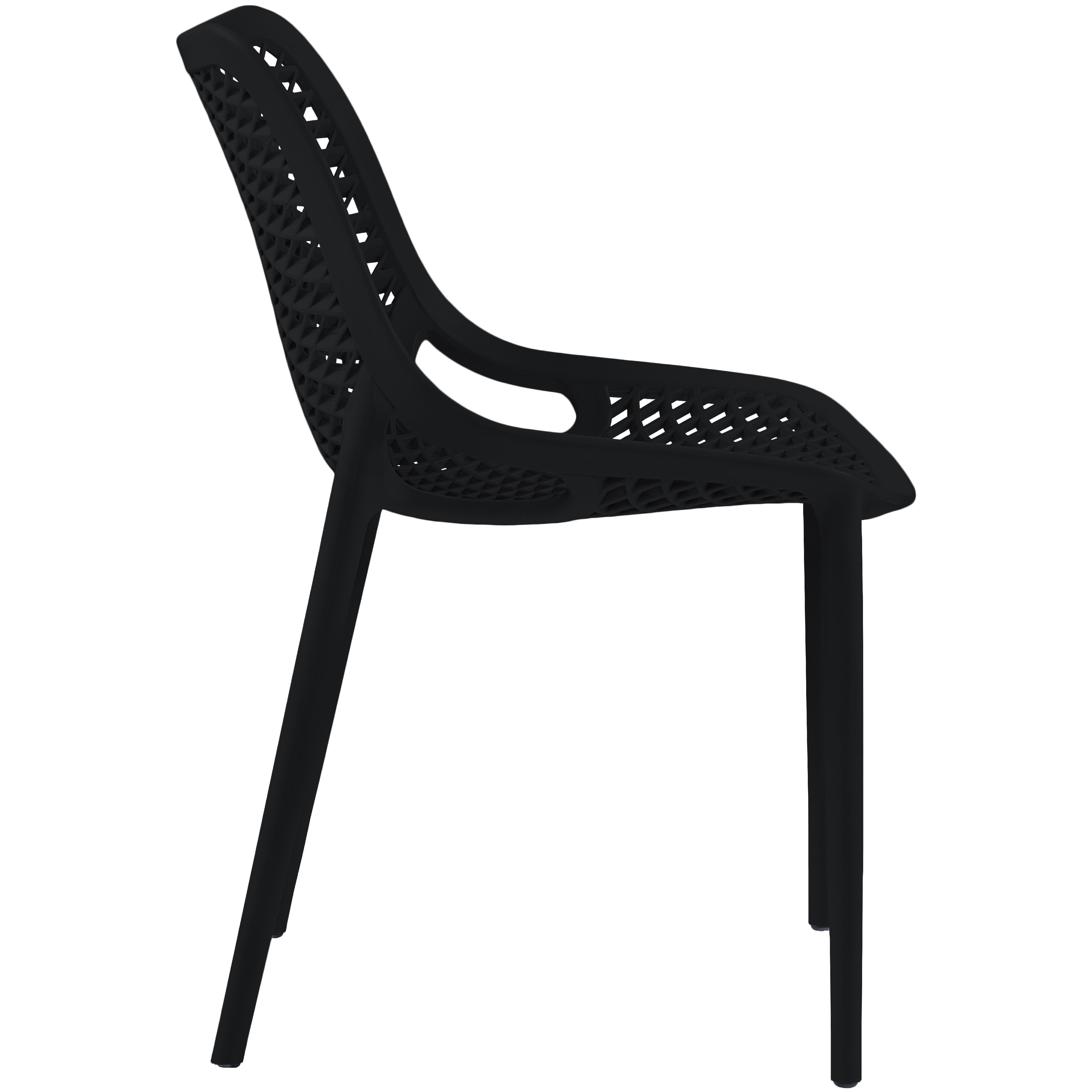 Meridian Mykonos Black Outdoor Patio Dining Chair
