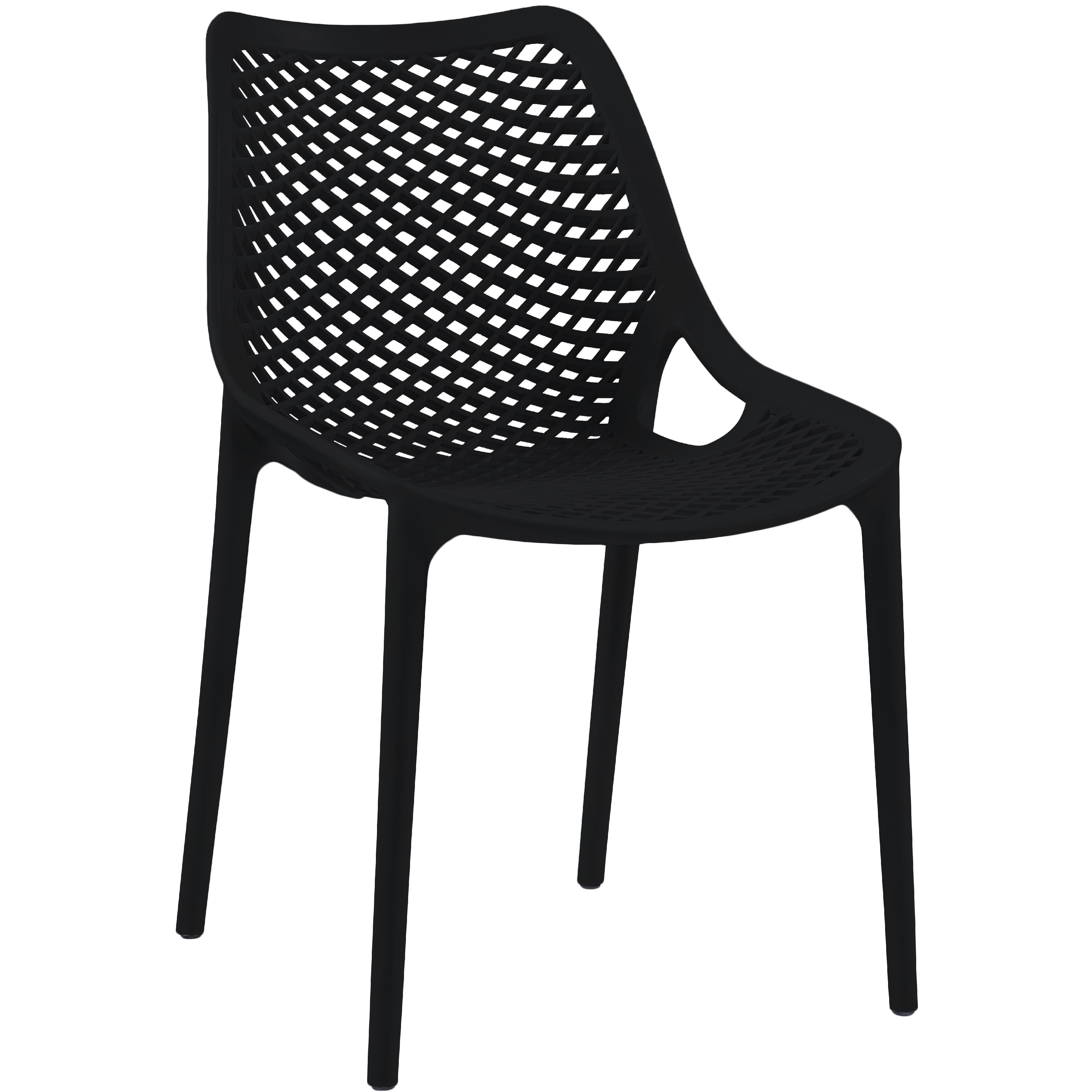 Meridian Mykonos Black Outdoor Patio Dining Chair