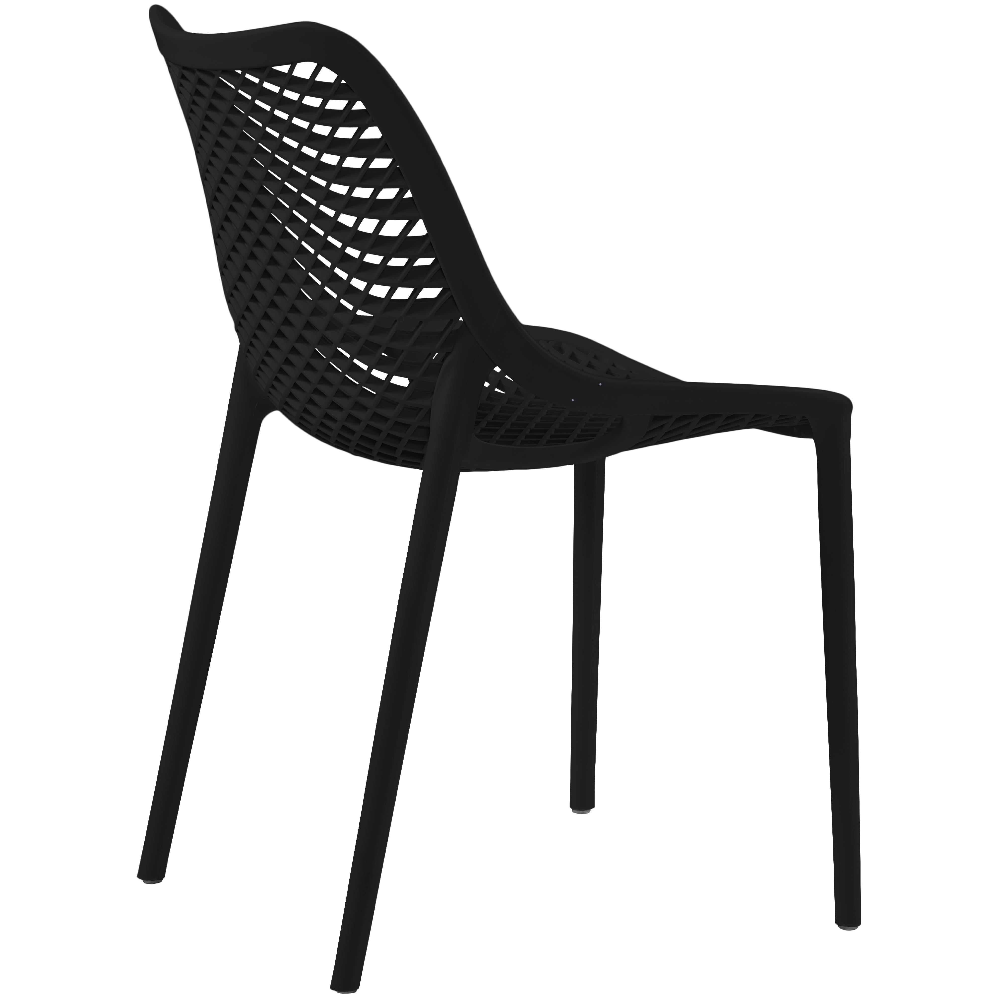 Meridian Mykonos Black Outdoor Patio Dining Chair