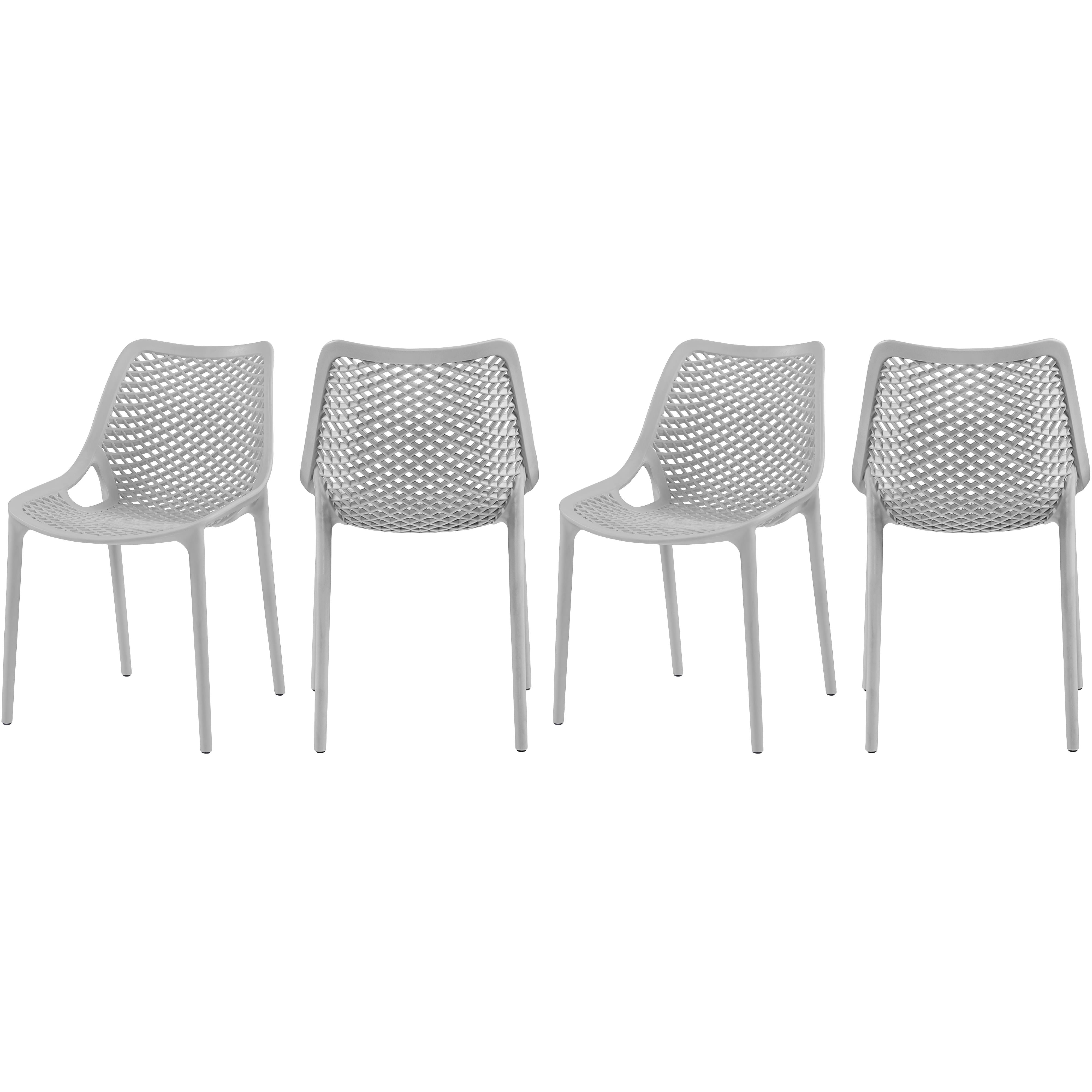 Meridian Mykonos Grey Outdoor Patio Dining Chair