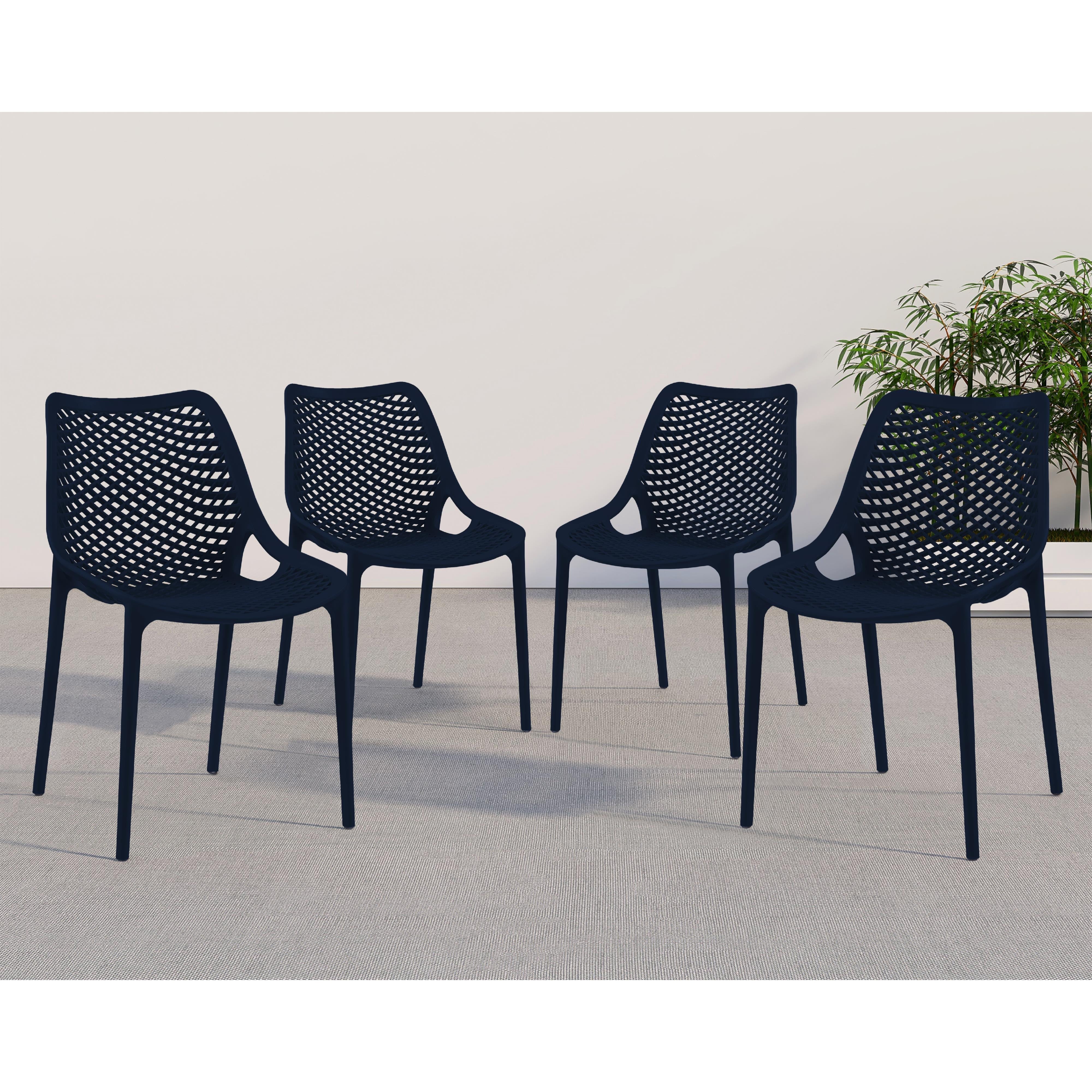 Meridian Mykonos Navy Outdoor Patio Dining Chair