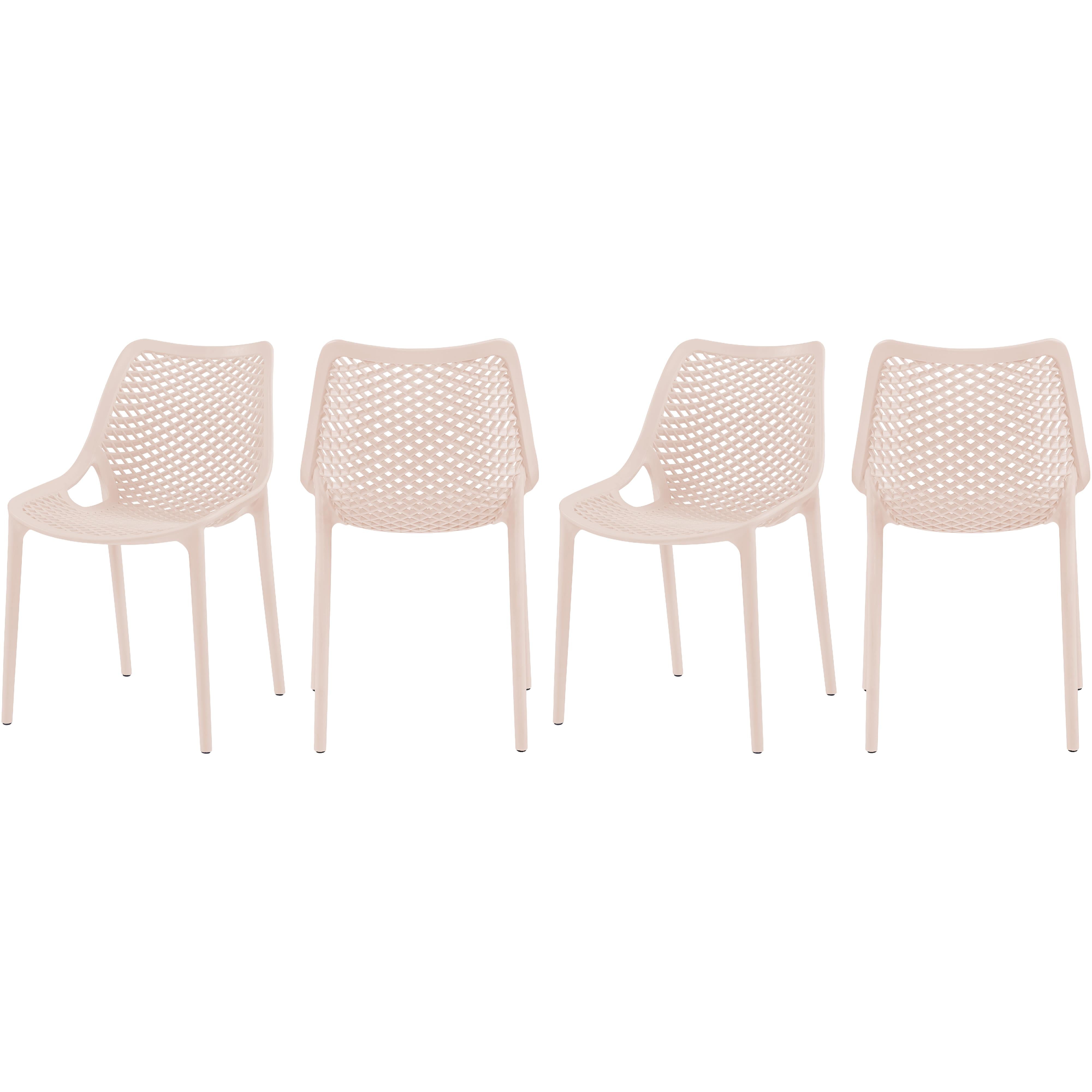 Meridian Mykonos Pink Outdoor Patio Dining Chair