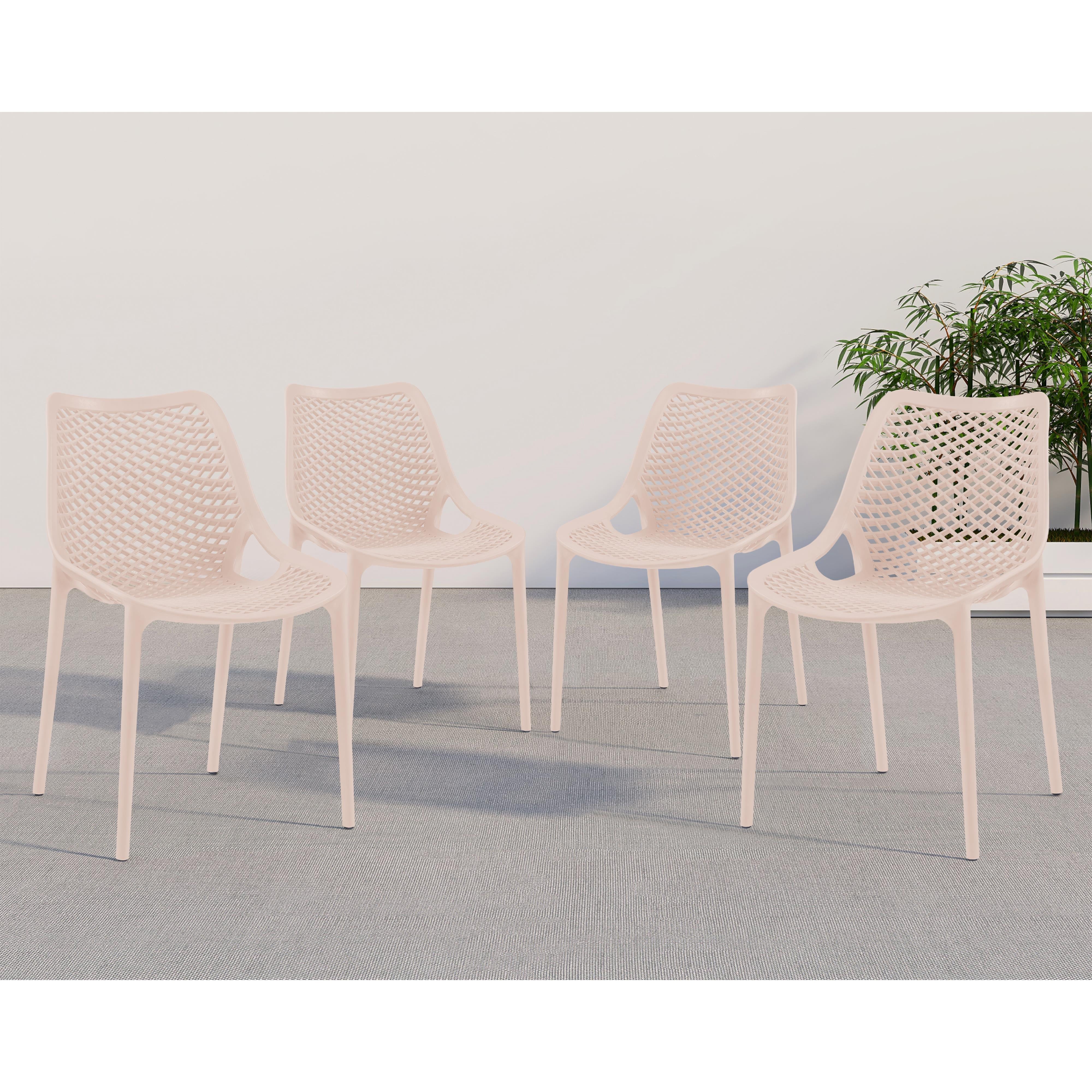Meridian Mykonos Pink Outdoor Patio Dining Chair