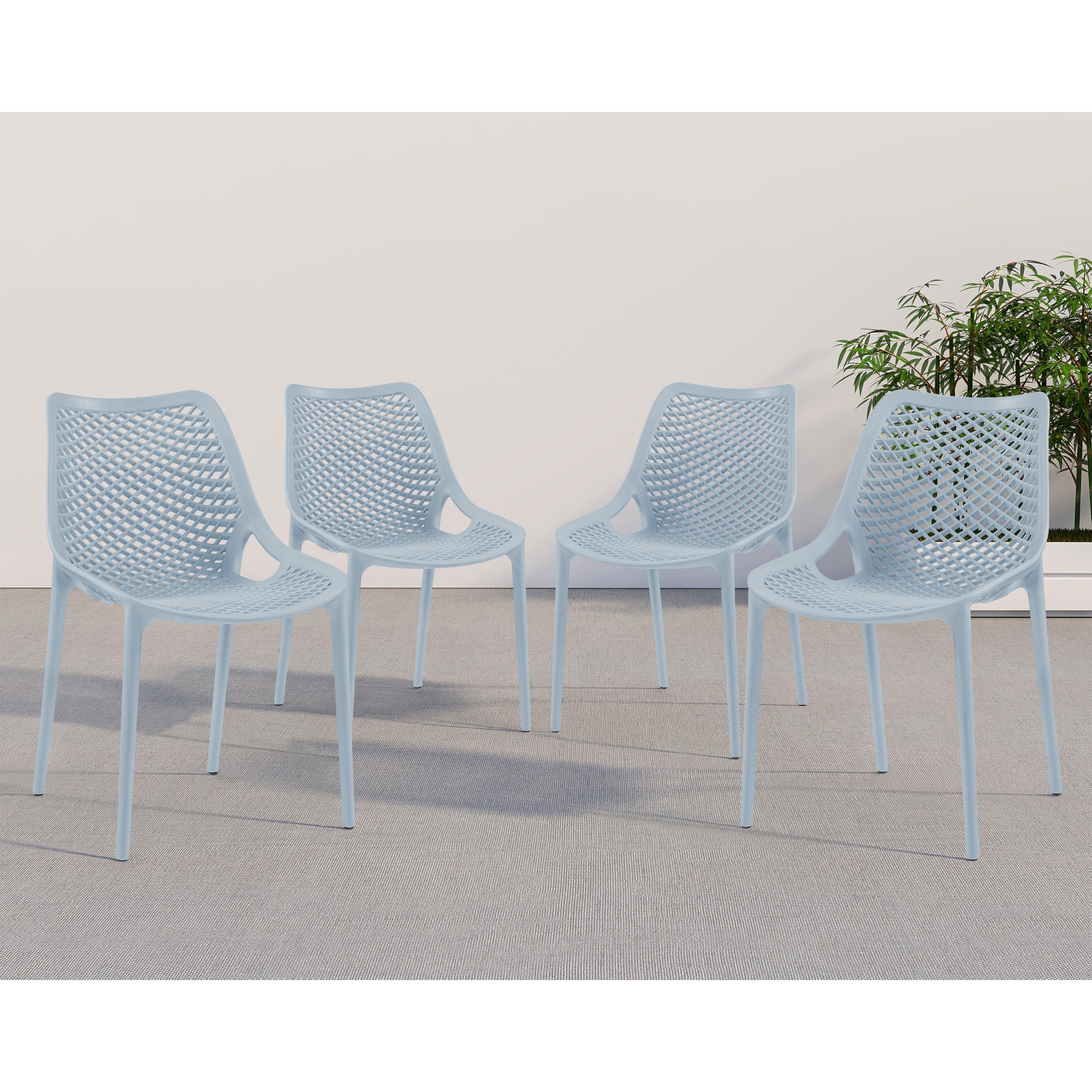 Meridian Mykonos Sky Blue Outdoor Patio Dining Chair