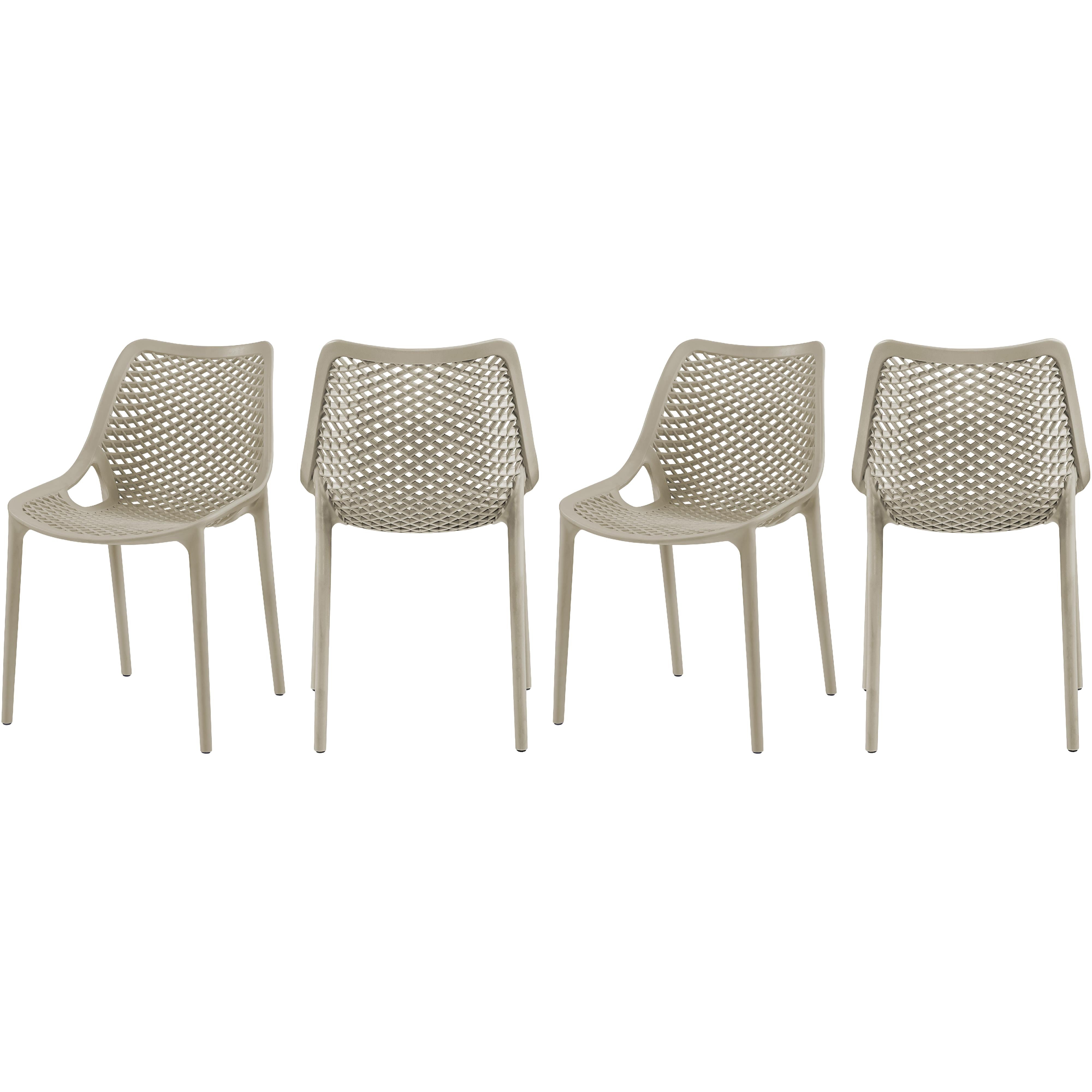 Meridian Mykonos Taupe Outdoor Patio Dining Chair