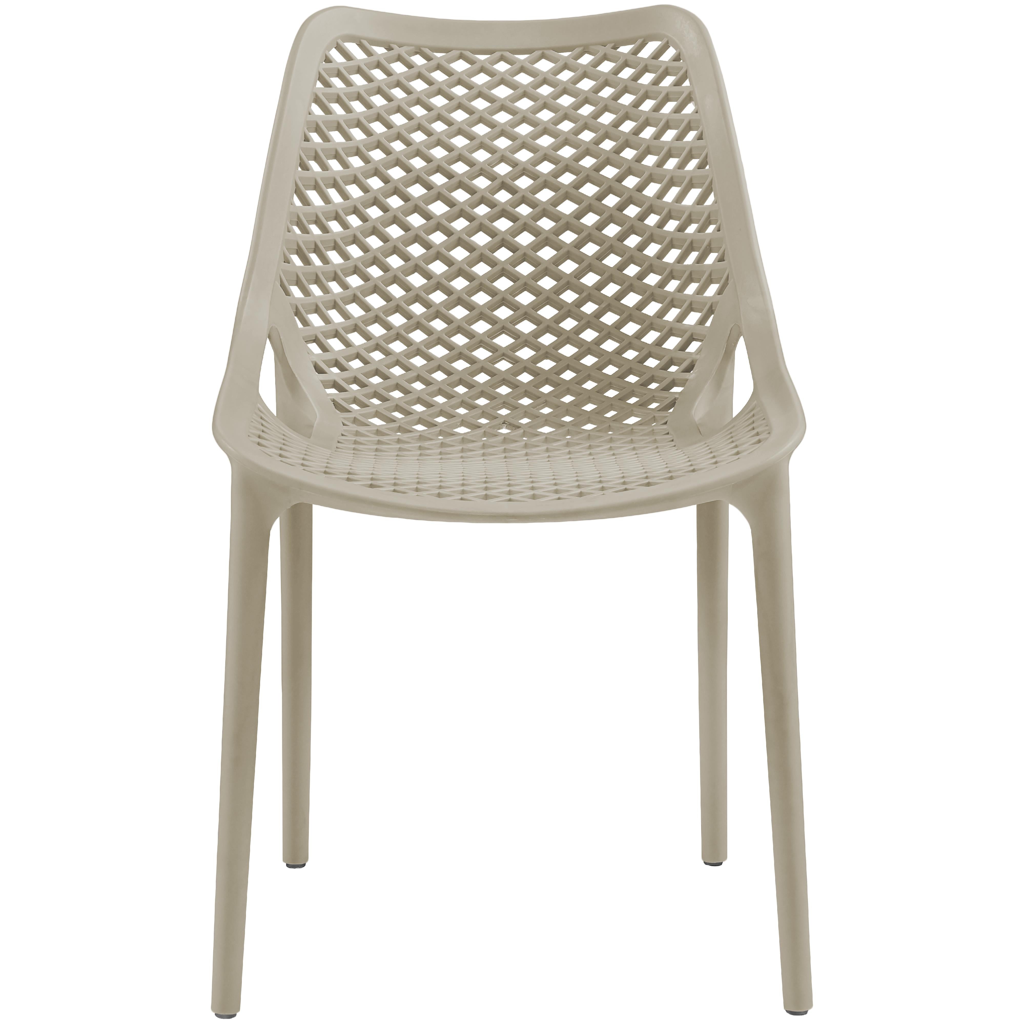 Meridian Mykonos Taupe Outdoor Patio Dining Chair