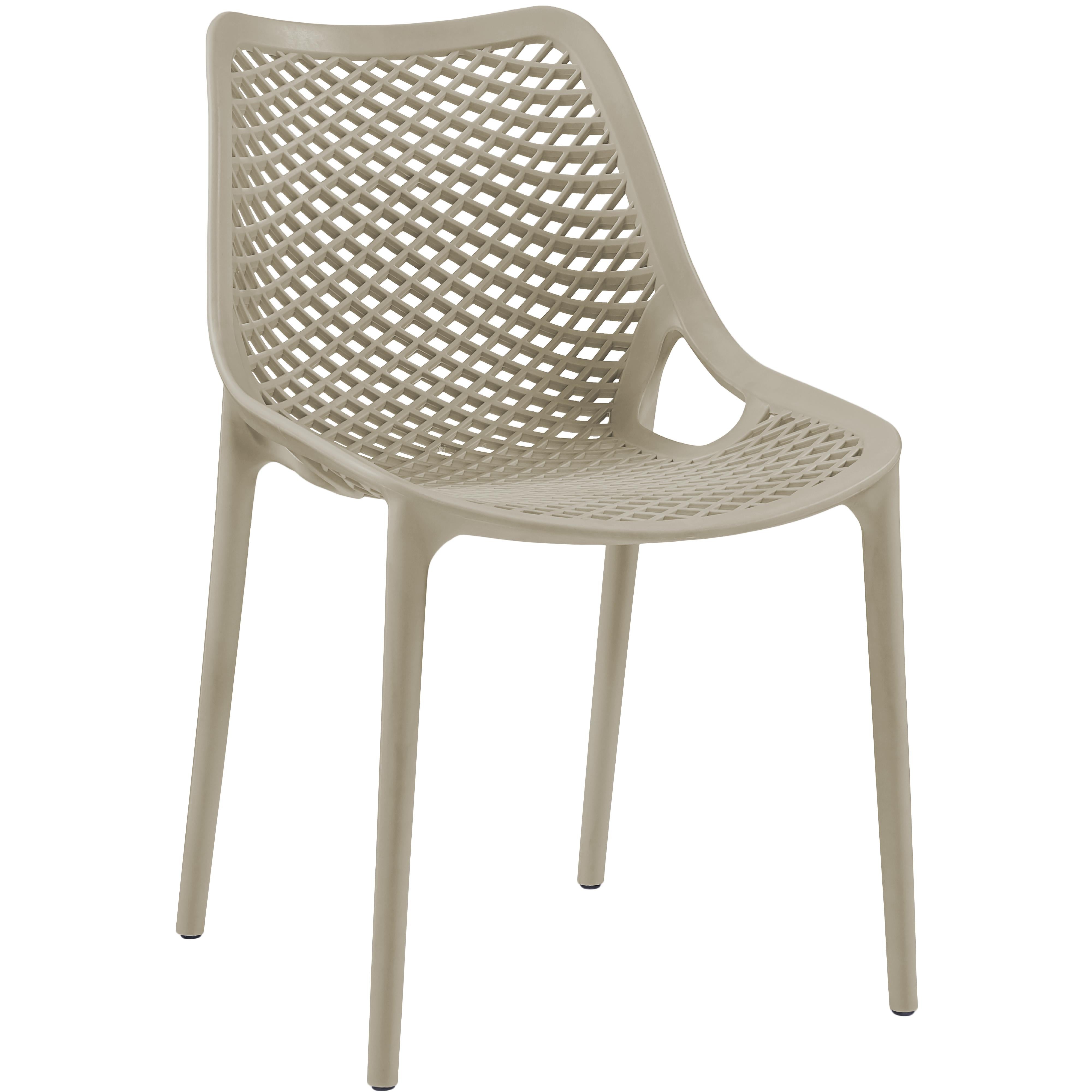Meridian Mykonos Taupe Outdoor Patio Dining Chair