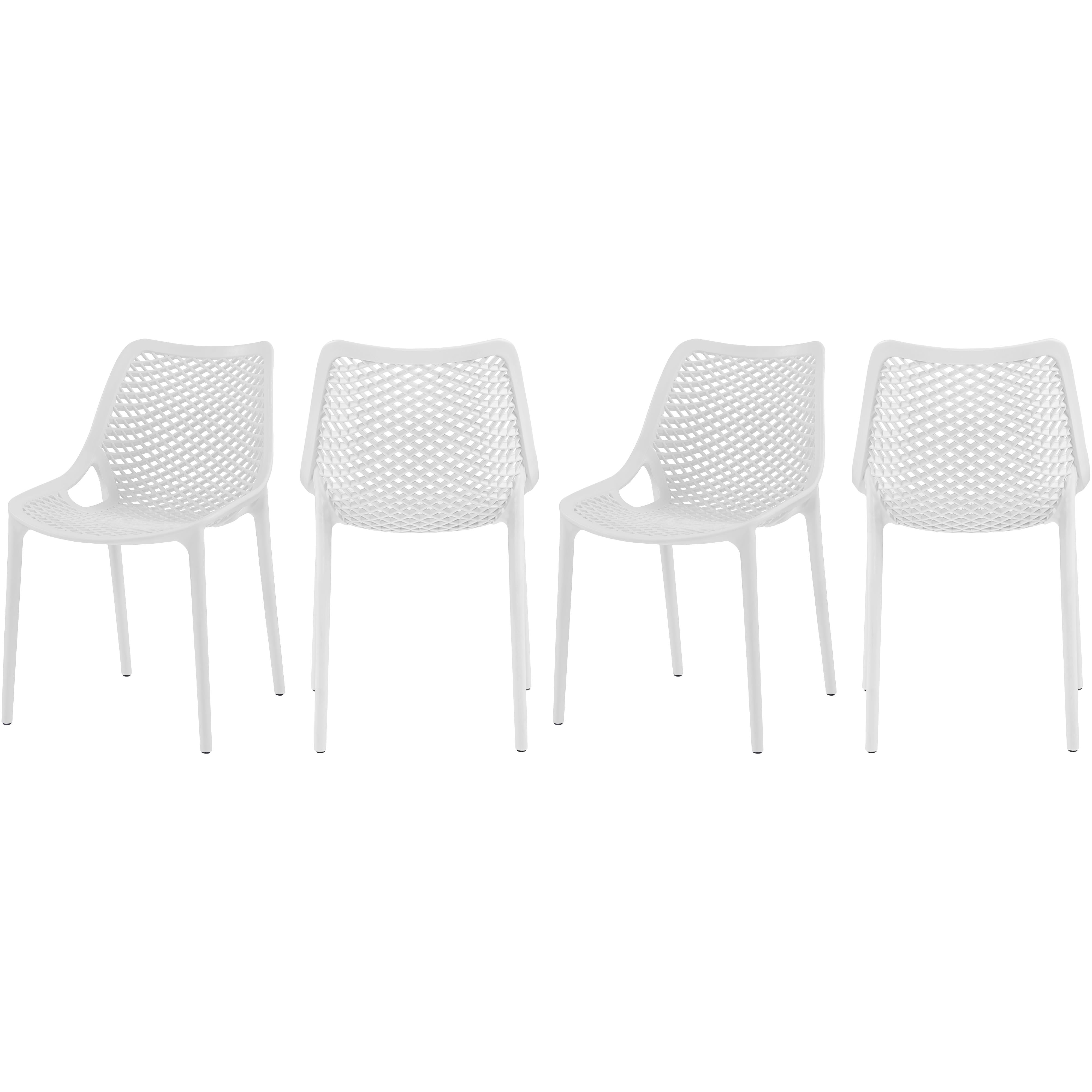 Meridian Mykonos White Outdoor Patio Dining Chair