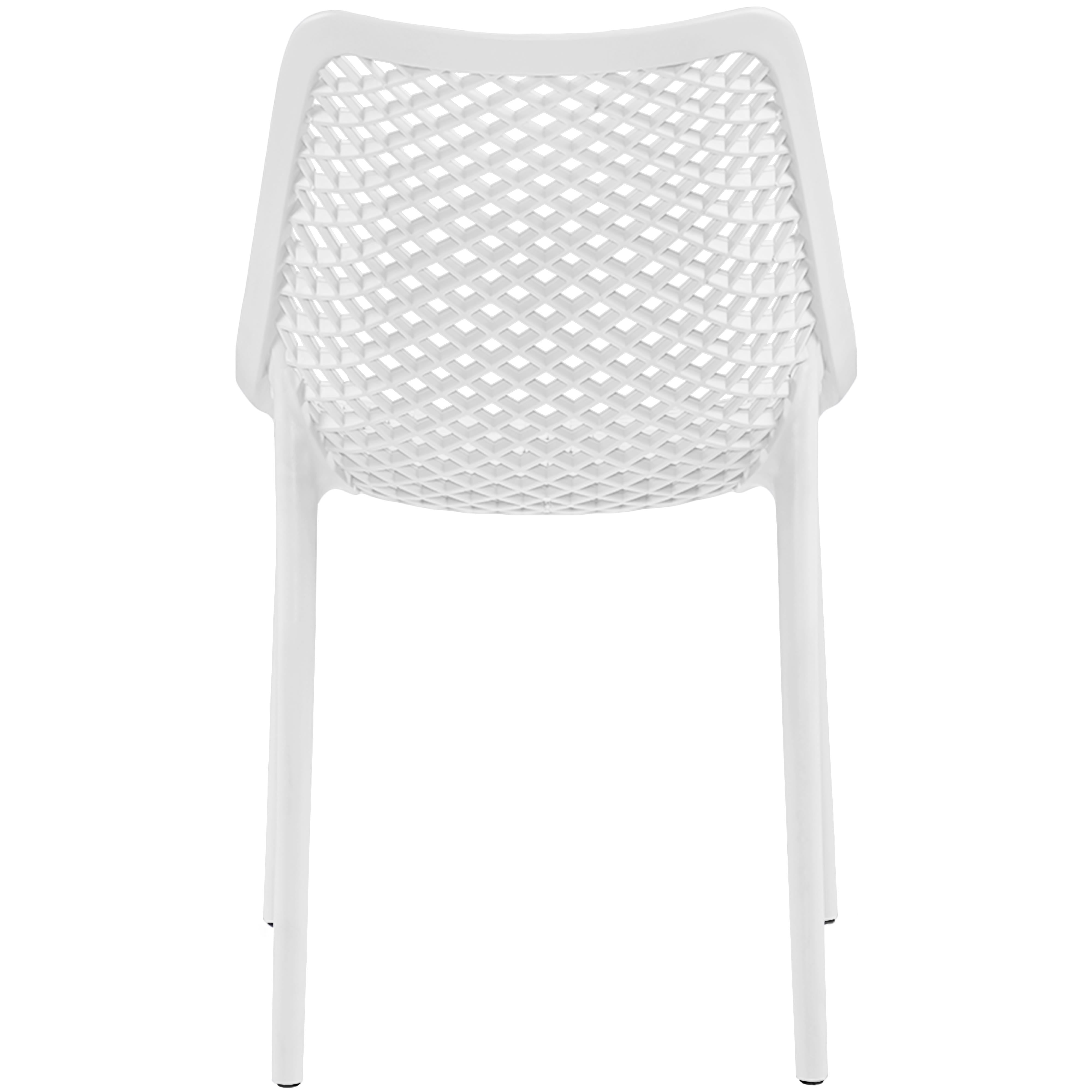 Meridian Mykonos White Outdoor Patio Dining Chair